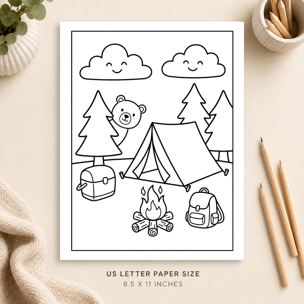 Camping Adventures Coloring Page 2