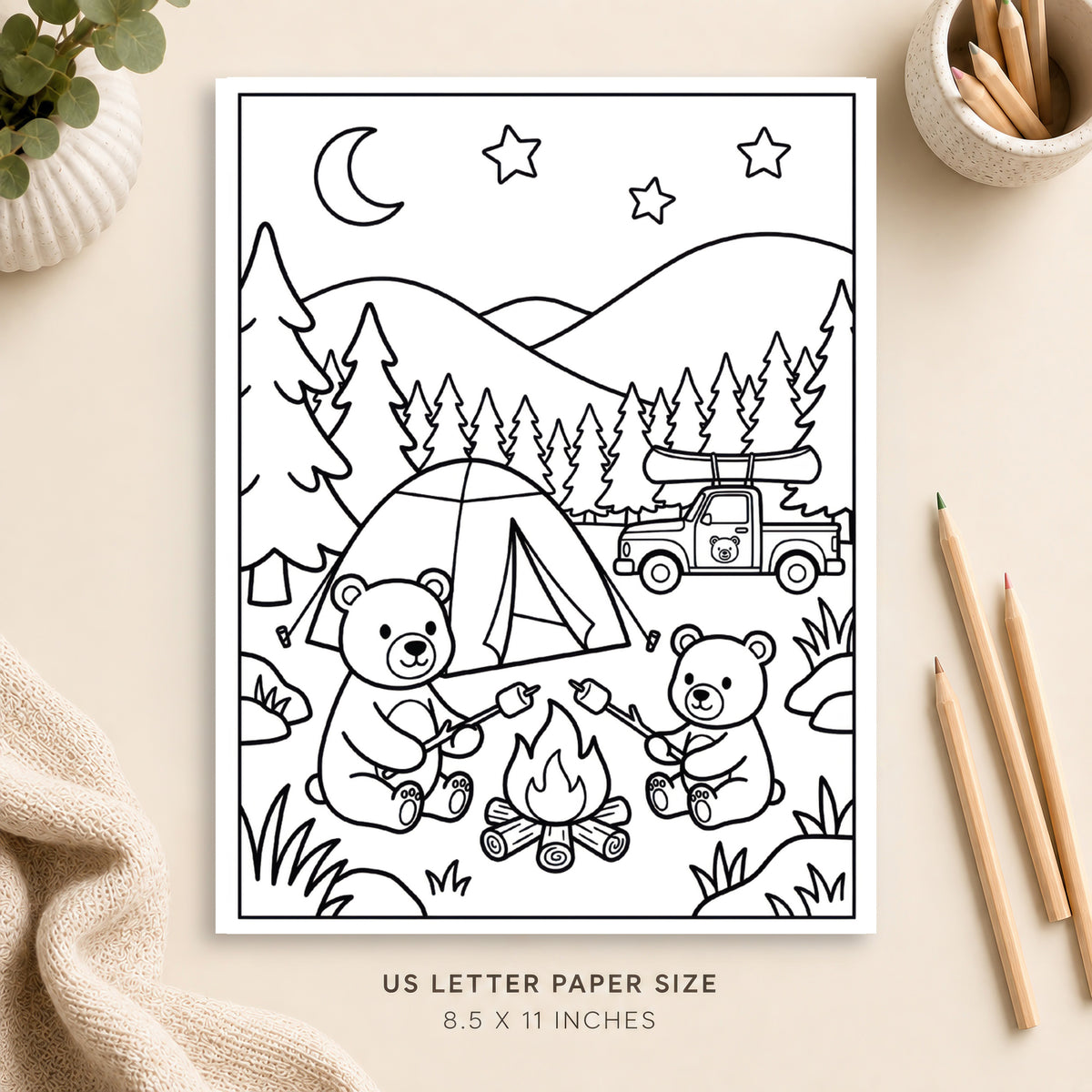 Camping Adventures Coloring Page 3