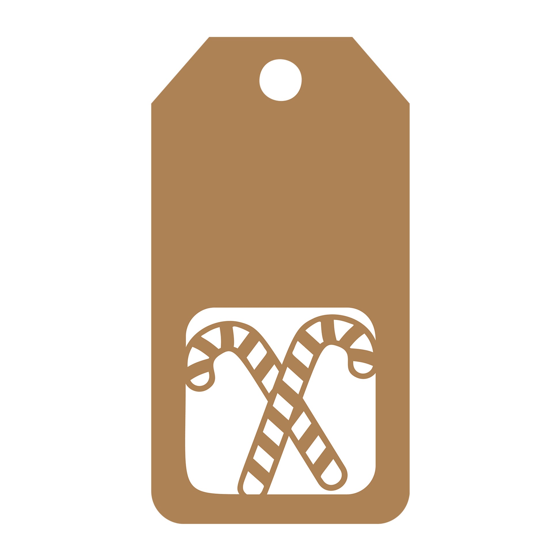Candy Cane Gift Tag SVG design for Cricut, Silhouette, laser cutting, vinyl, sublimation, gift tags, and craft projects.