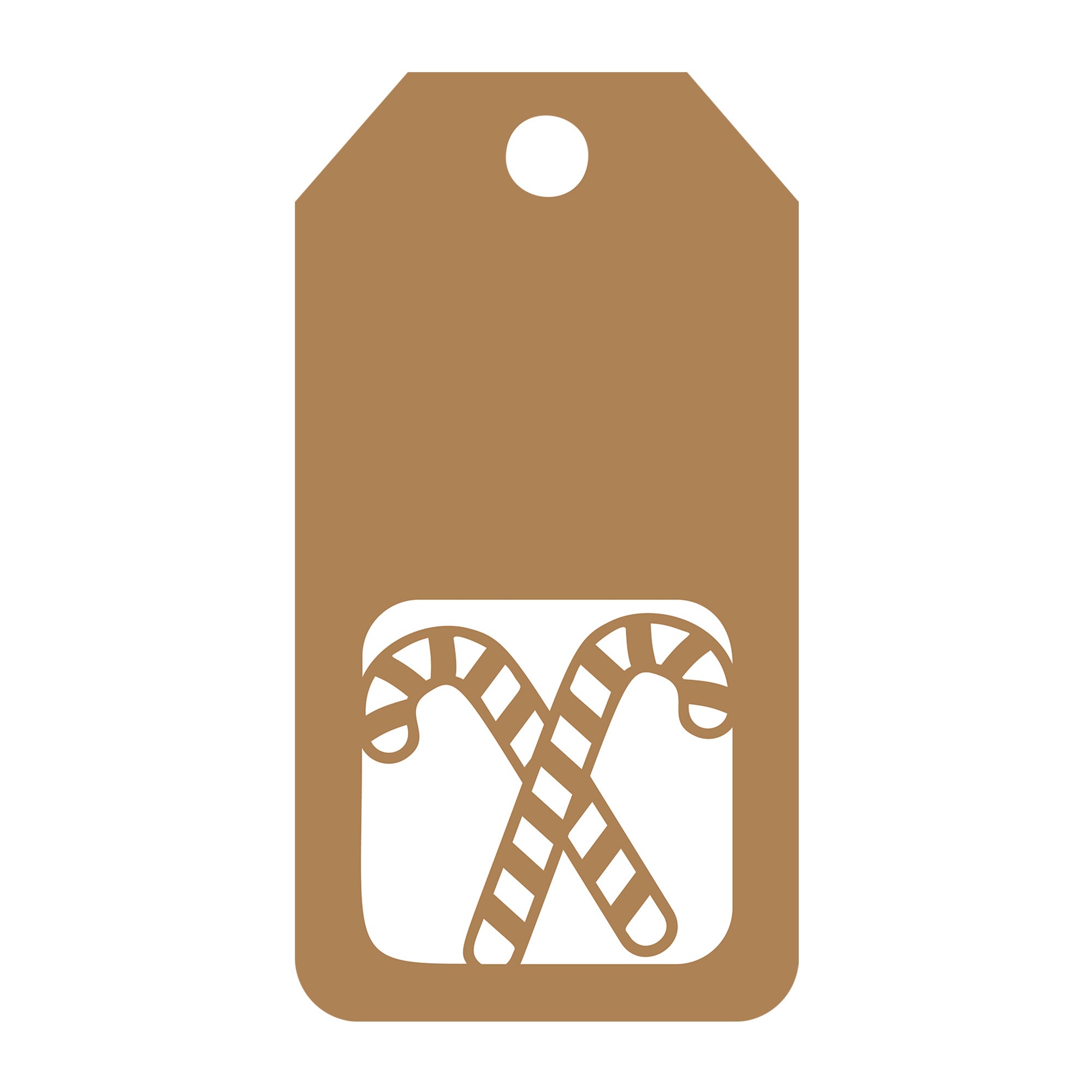 Candy Cane Gift Tag SVG design for Cricut, Silhouette, laser cutting, vinyl, sublimation, gift tags, and craft projects.