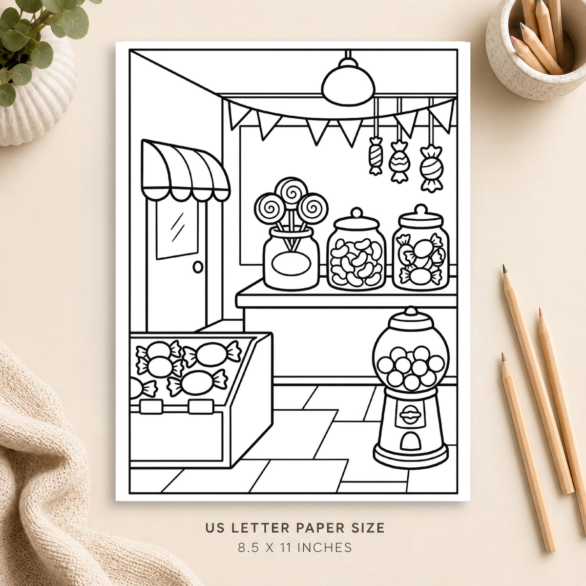Candy Shop Coloring Page 3