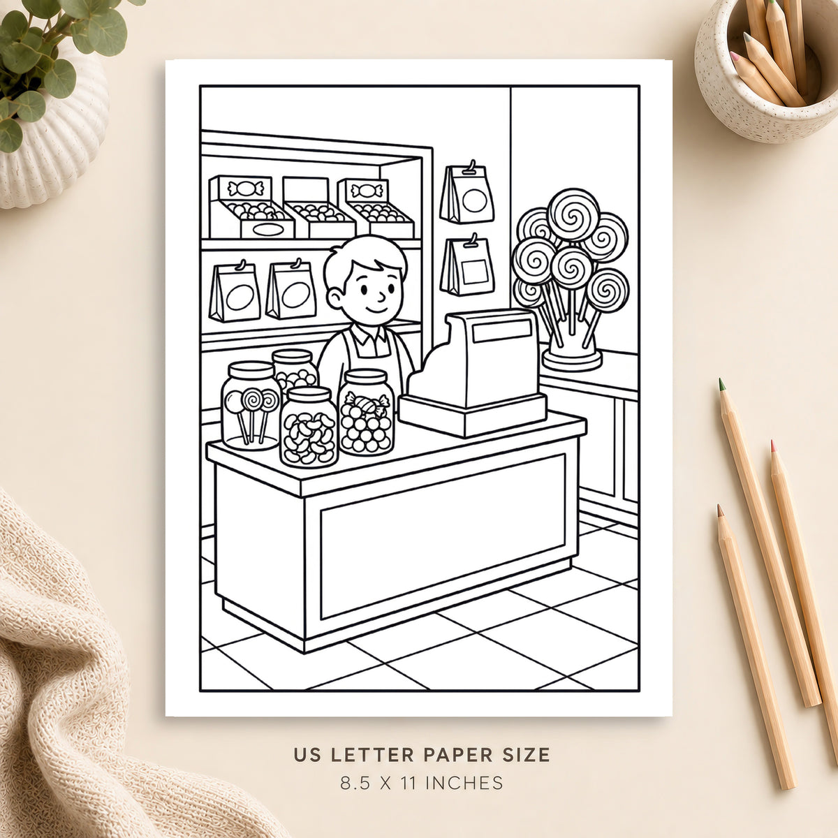 Candy Shop Coloring Page 4