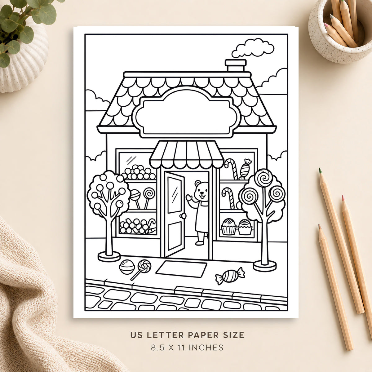 Candy Shop Coloring Page 5
