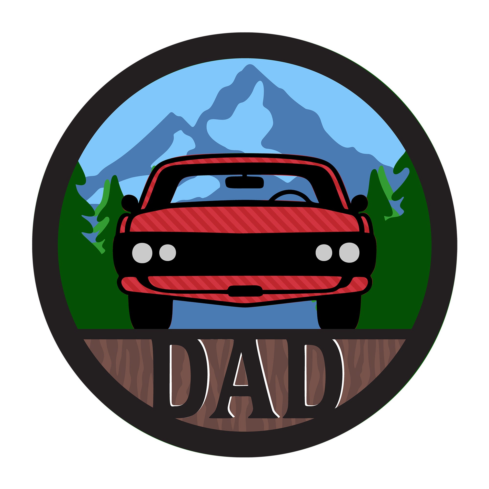 Car 3D Dad SVG design for Cricut, Silhouette, laser cutting, vinyl, sublimation, vehicles, and dad craft projects.