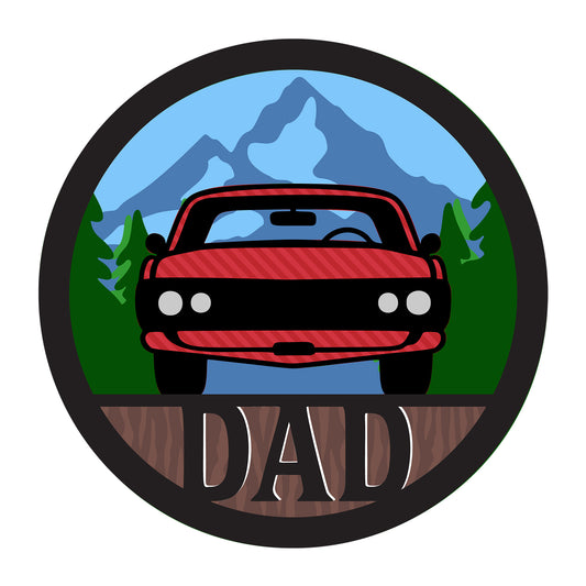 Car 3D Dad SVG design for Cricut, Silhouette, laser cutting, vinyl, sublimation, vehicles, and dad craft projects.