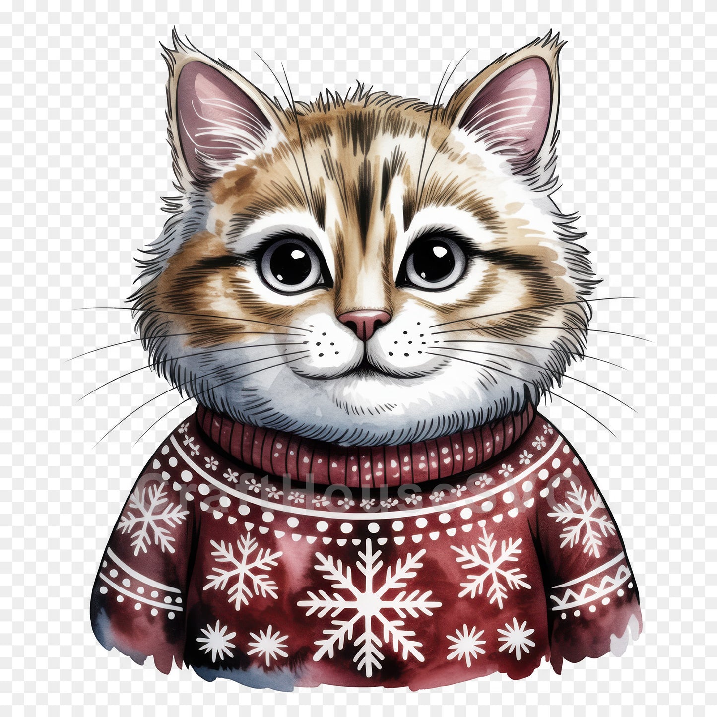 Woodland Animals Christmas Sweater Clipart Bundle