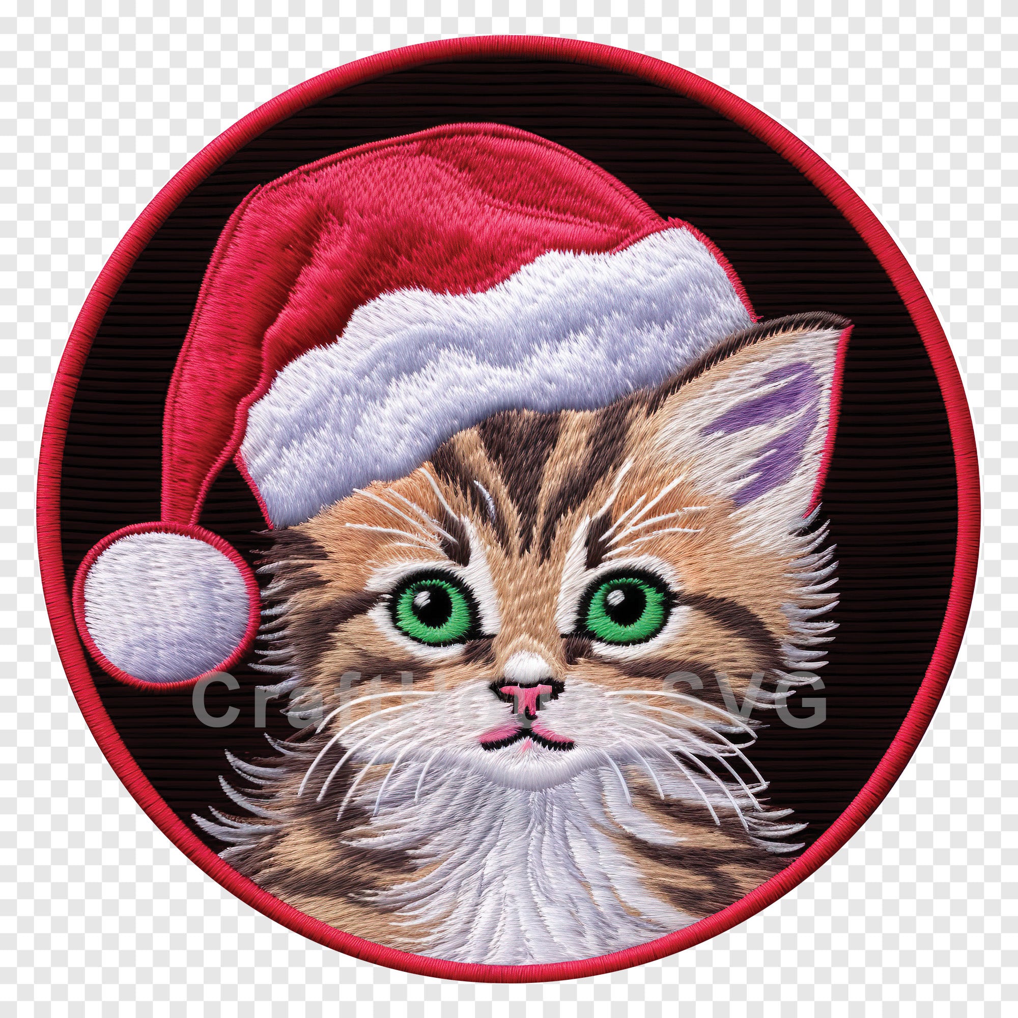 Cat Christmas 3D Ornament Sublimation Design PNG