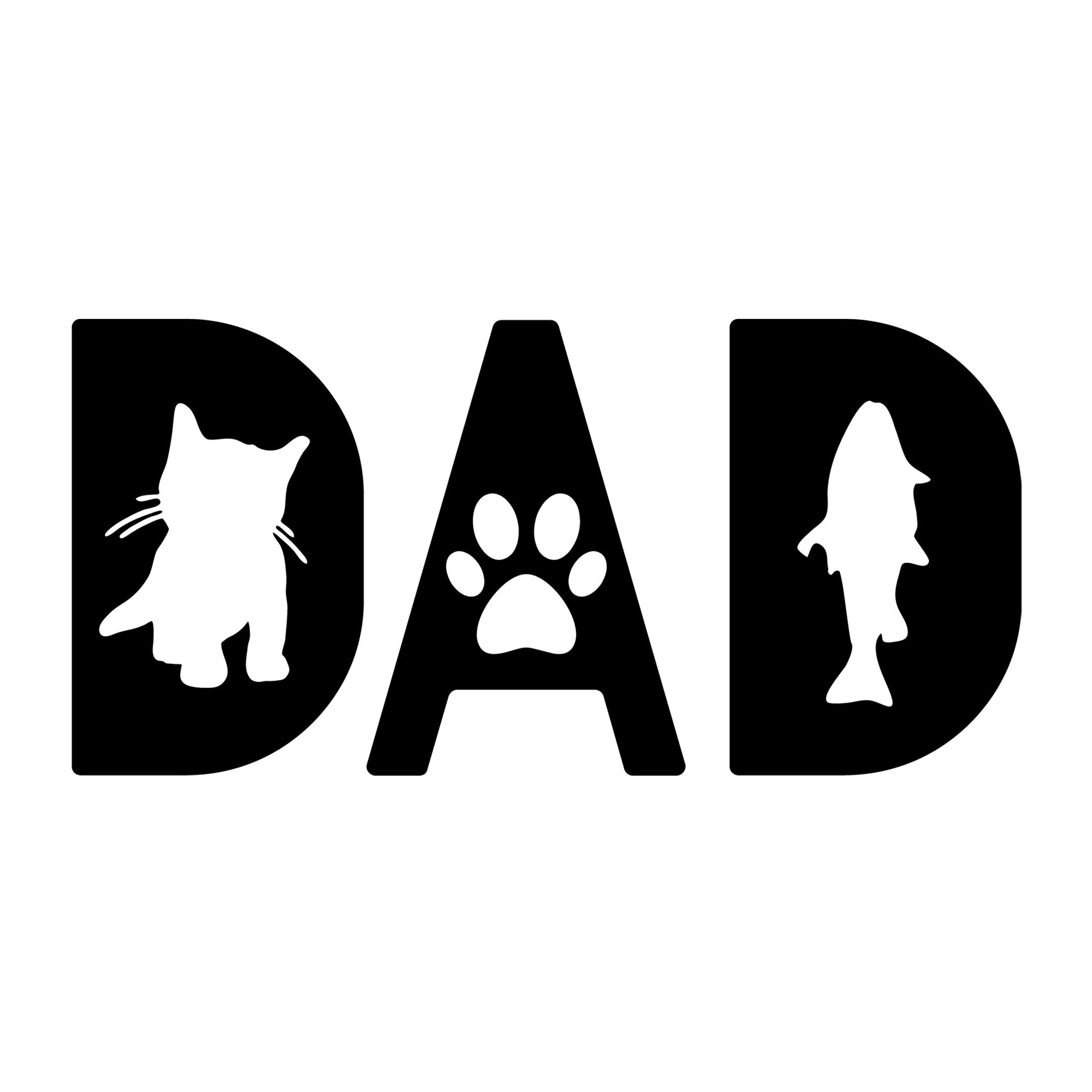 Cat Dad SVG design for Cricut, Silhouette, laser cutting, vinyl, sublimation, dad gifts, and Father's Day craft projects.