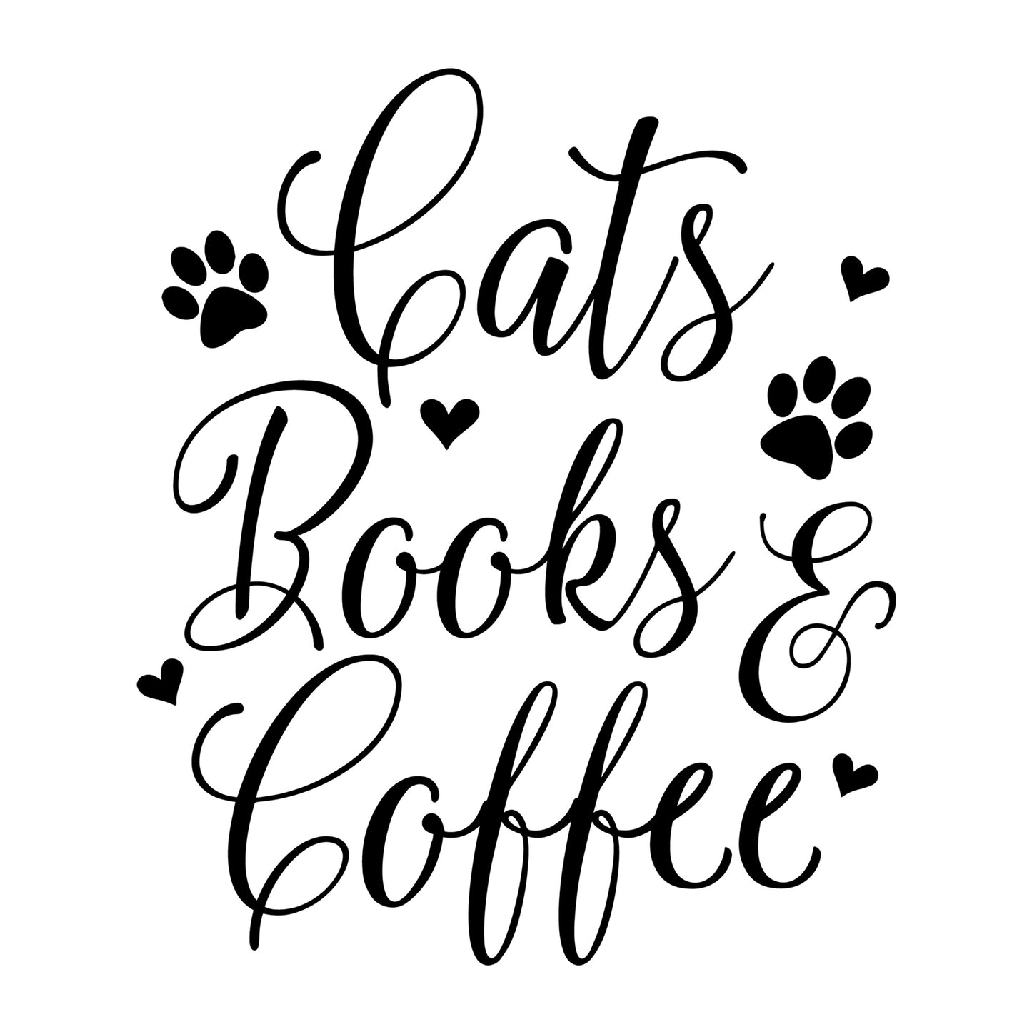 Cats books and coffee SVG