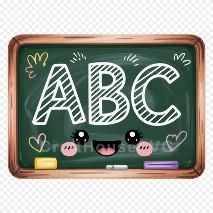 Kawaii Back to School Clipart Bundle