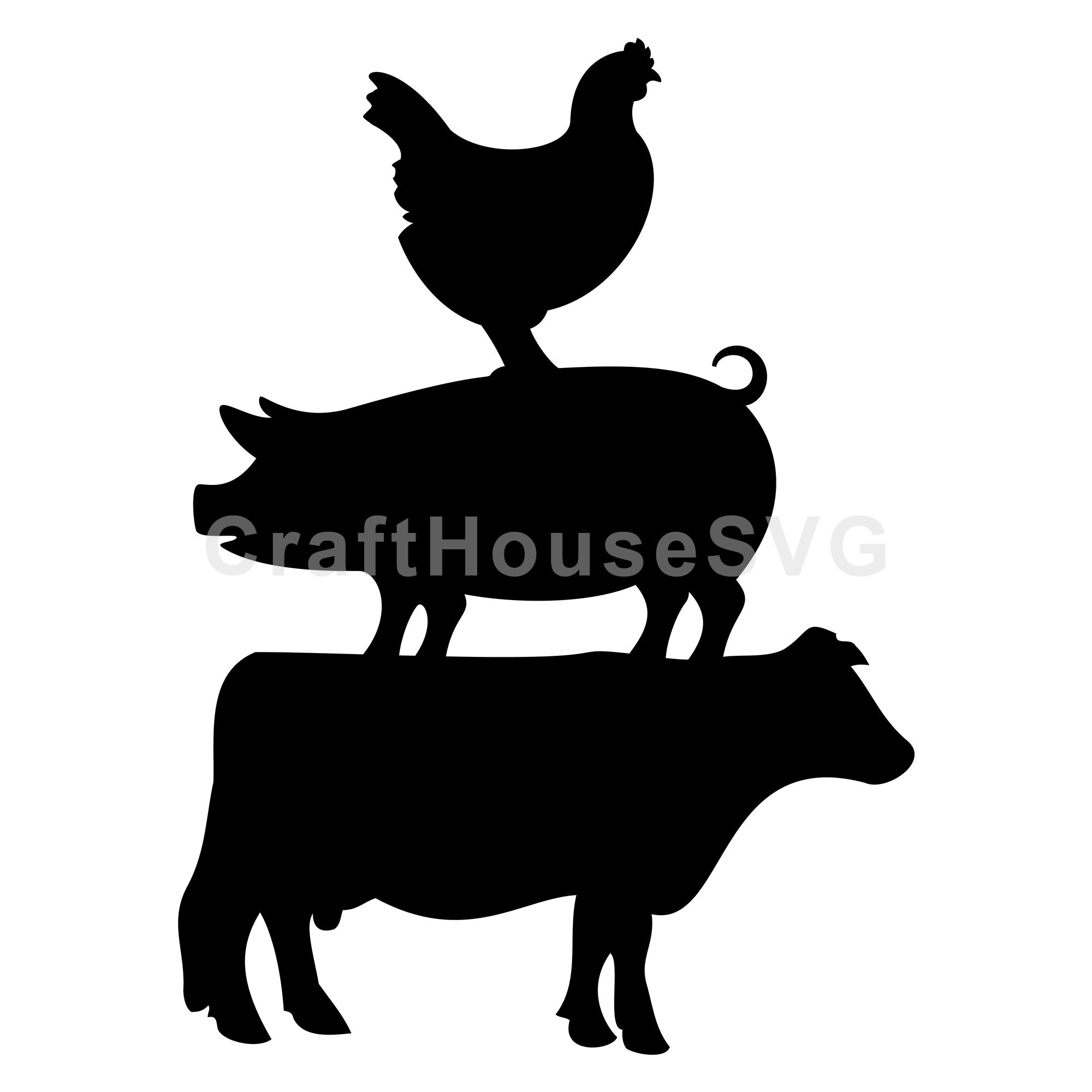 Chicken Pig Cow Kitchen SVG