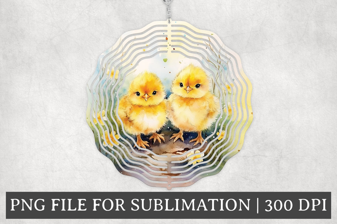 FREE Chicks Round Sublimation Wind Spinner Design PNG