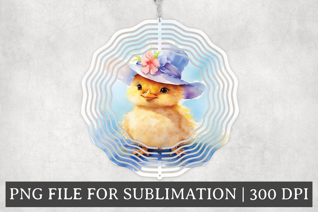 FREE Easter Chick Round Sublimation Wind Spinner Design PNG