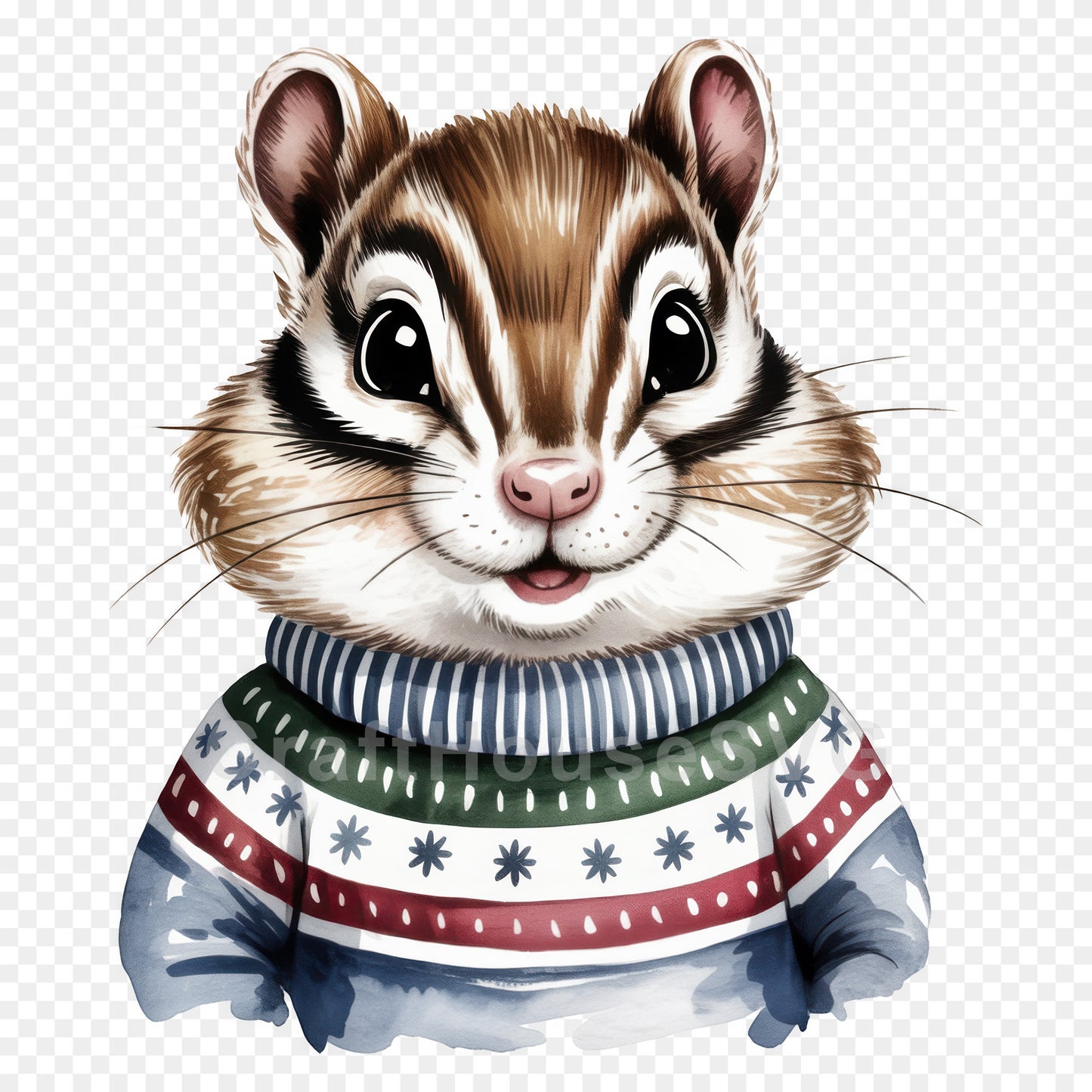 Woodland Animals Christmas Sweater Clipart Bundle