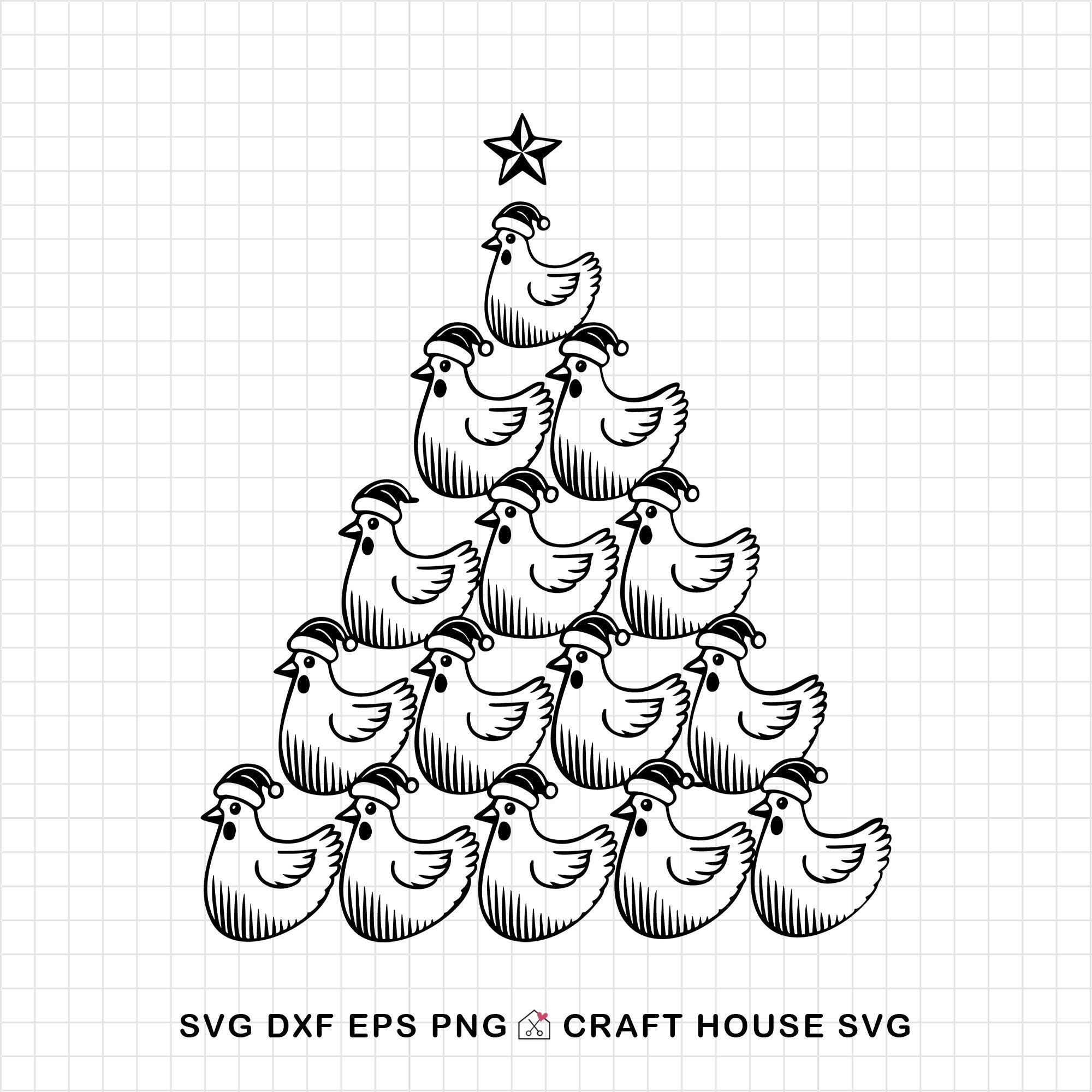 Christmas Chicken Tree SVG