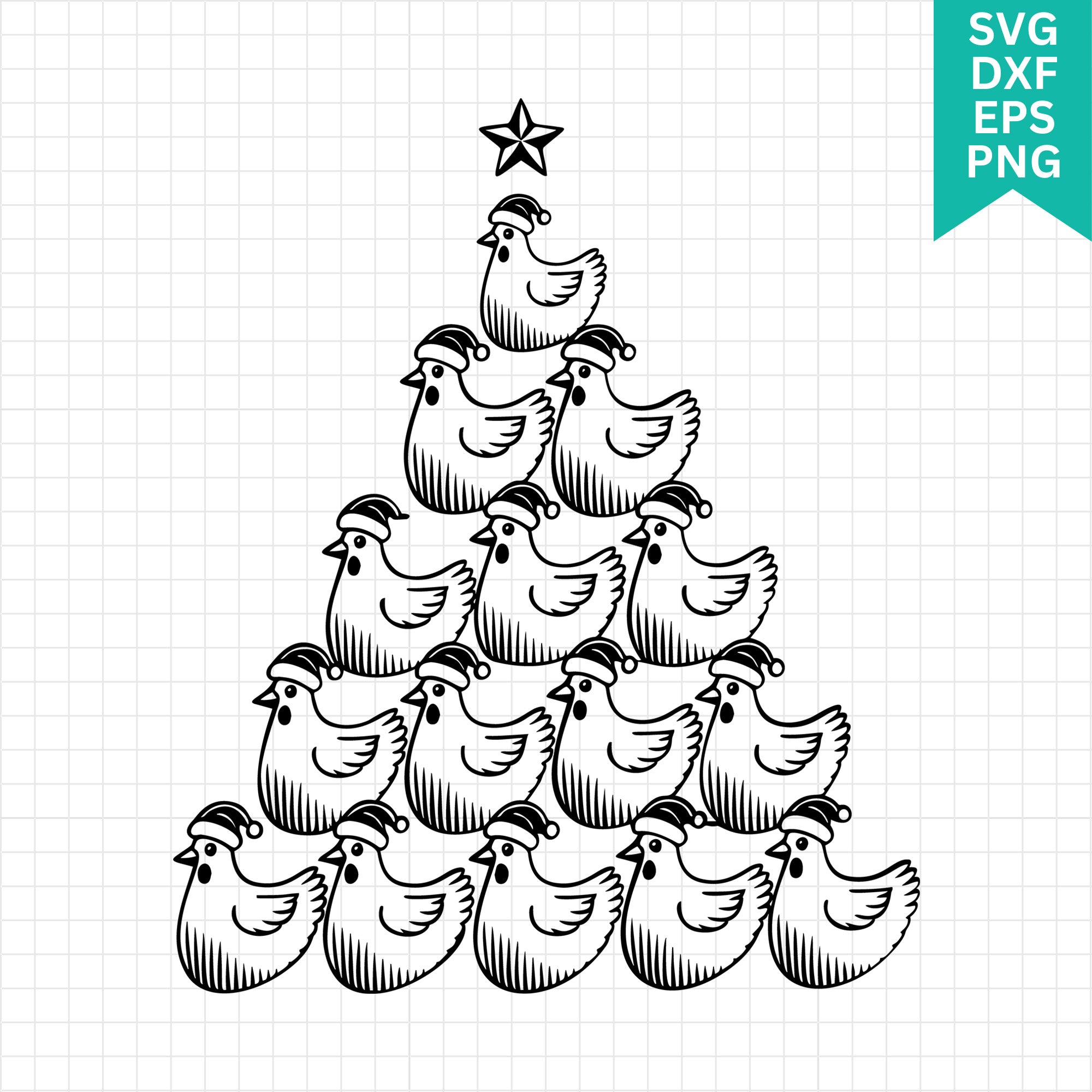 Christmas Chicken Tree SVG