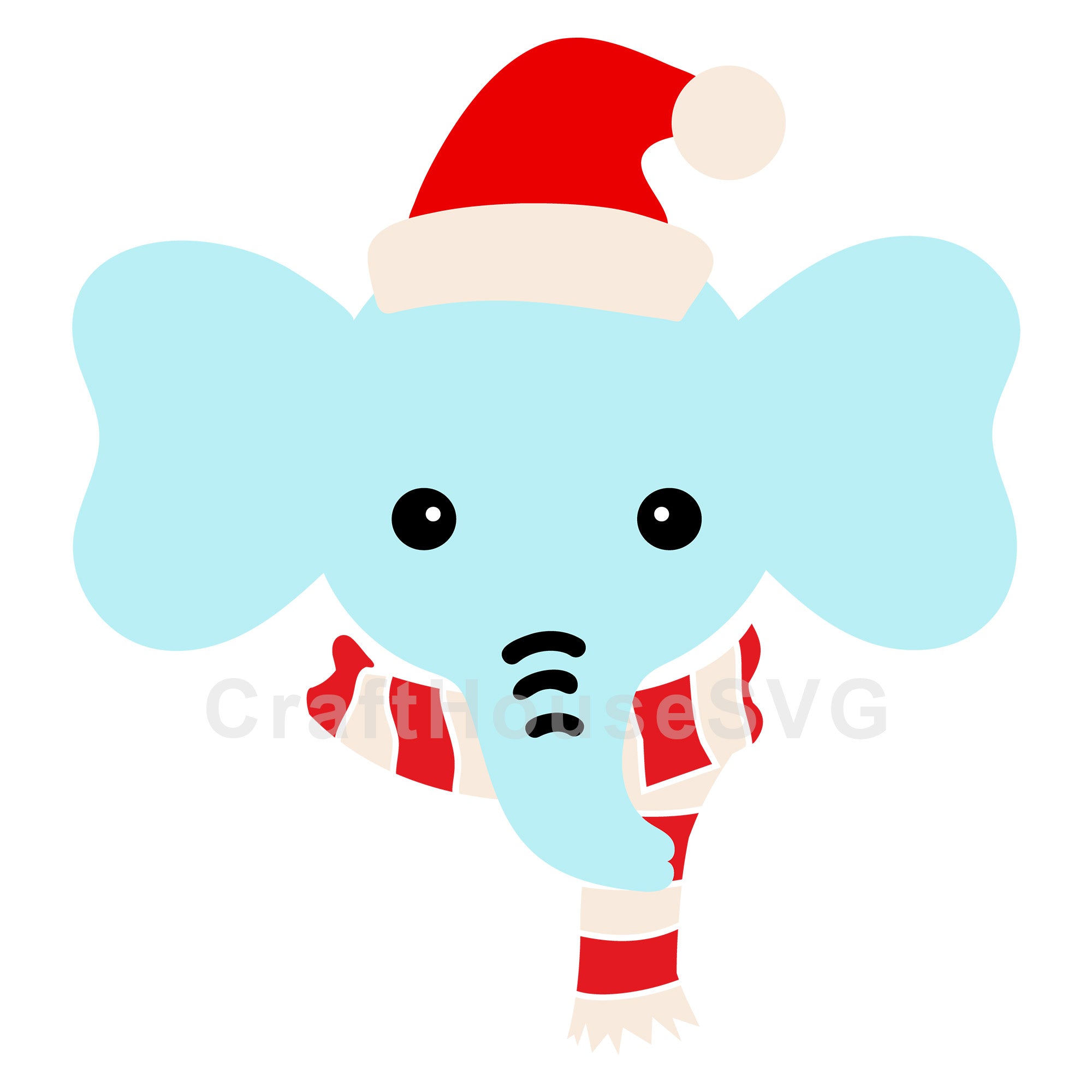 Elephant Chritsmas SVG | M42F4