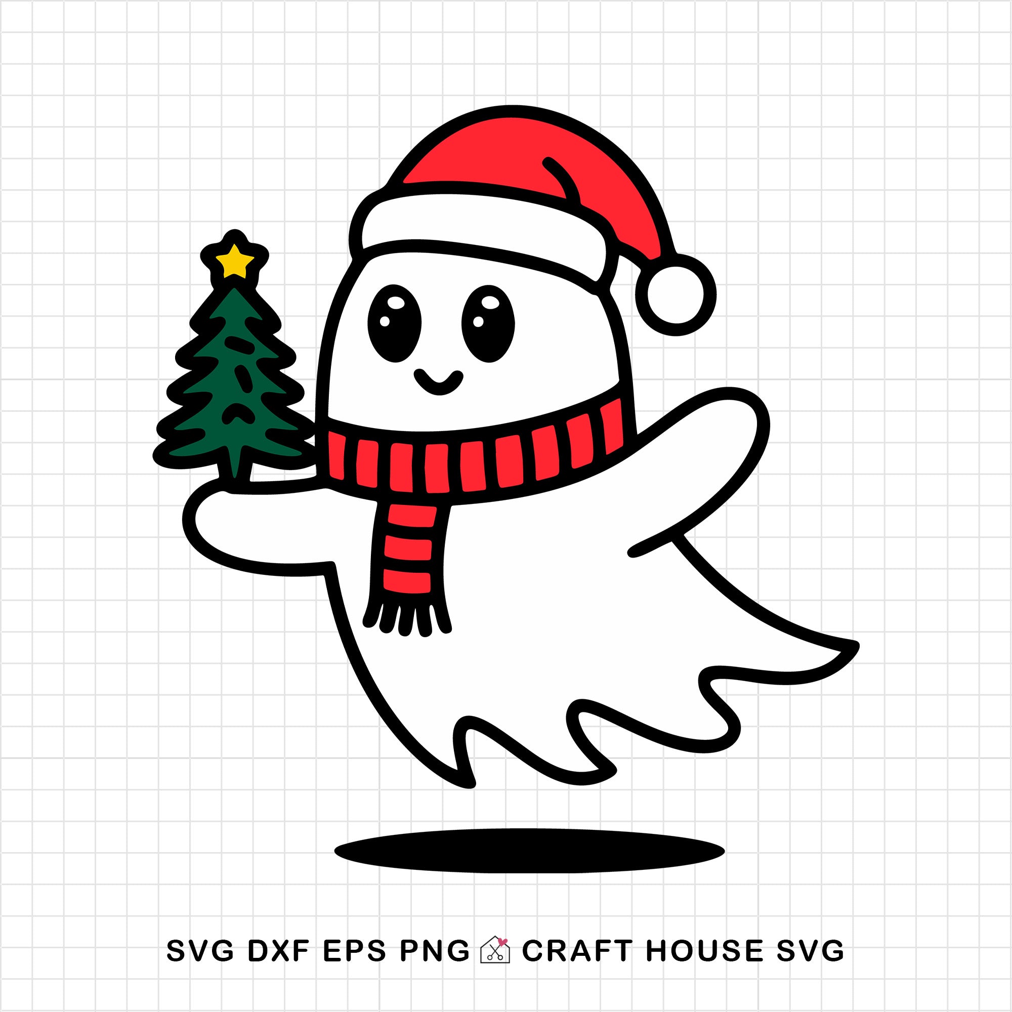 Christmas Ghost Santa Hat SVG