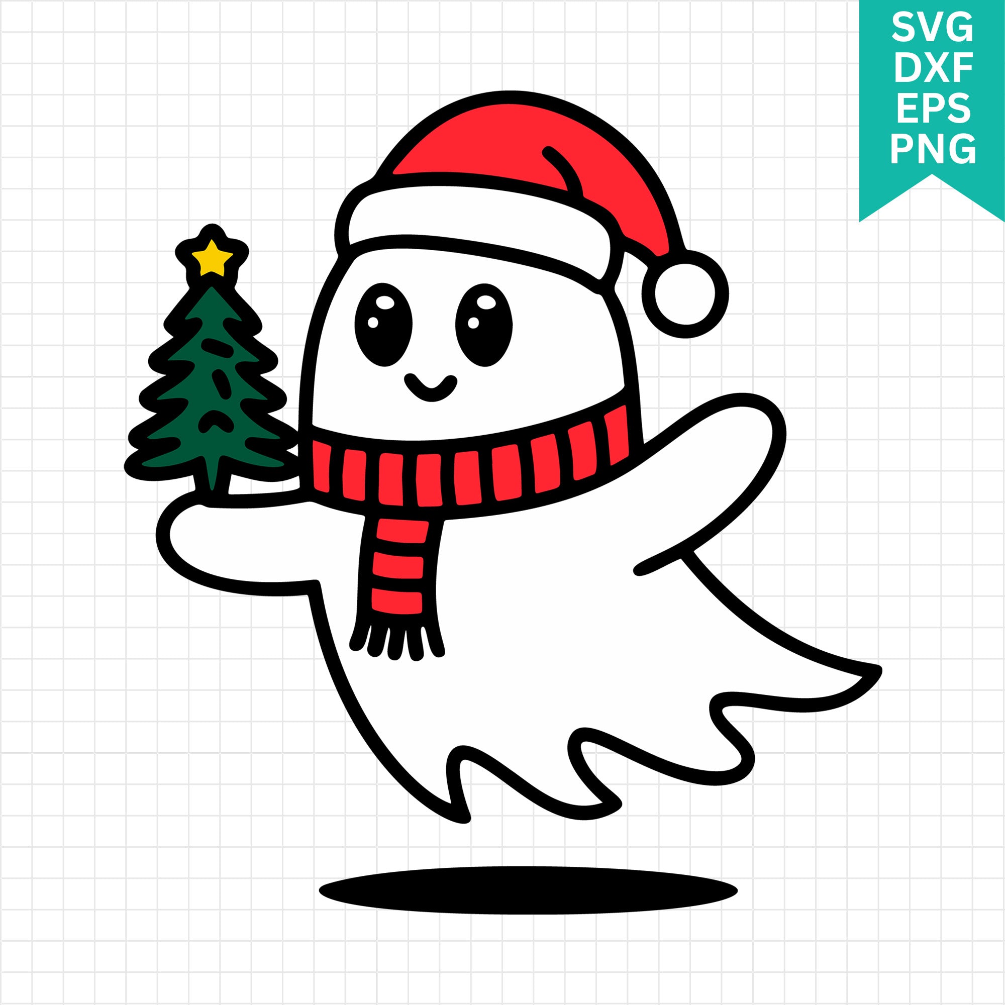 Christmas Ghost Santa Hat SVG