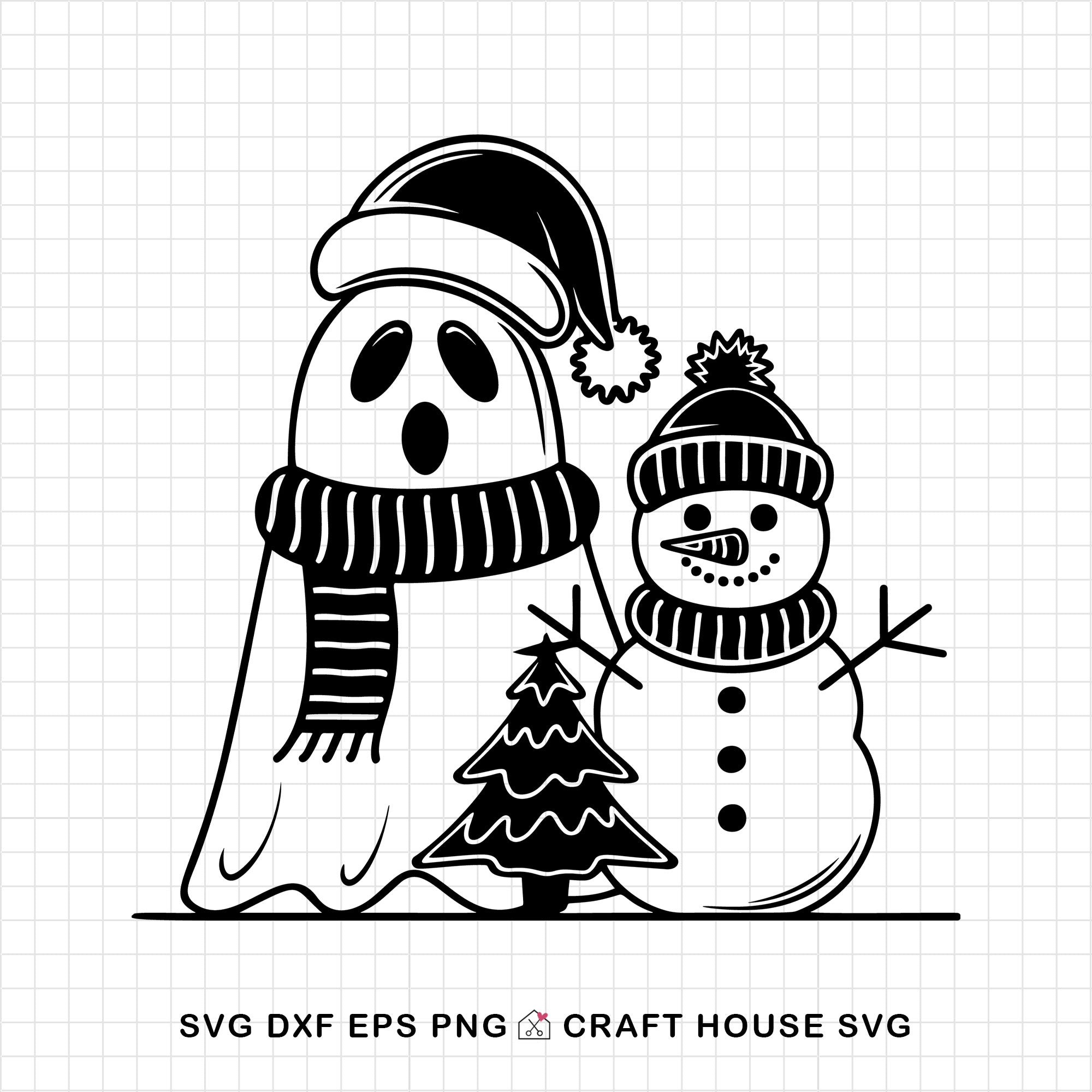 Cute Christmas Ghost SVG Bundle