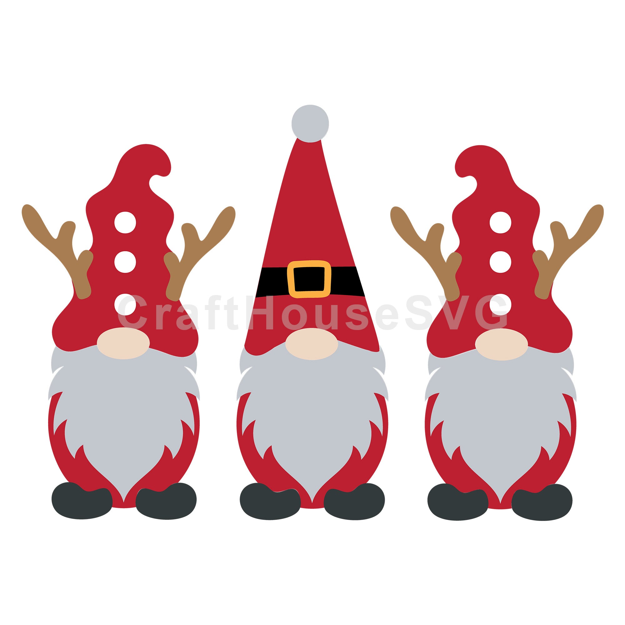 Reindeer Antler Hat Gnome Christmas SVG