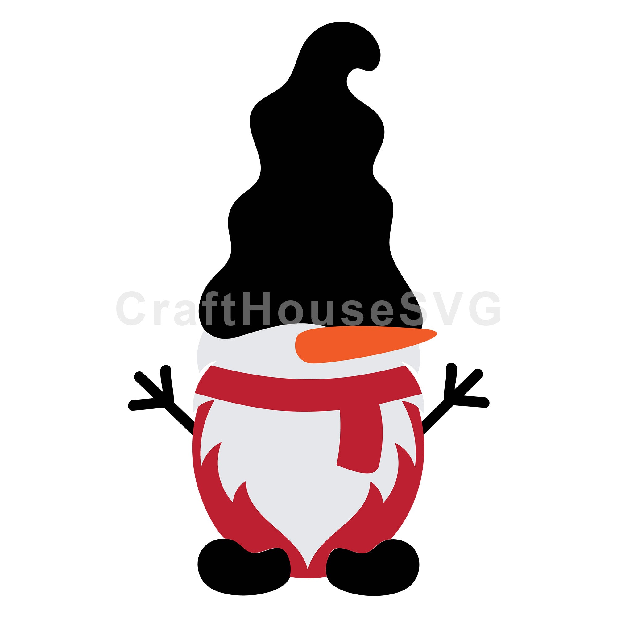 Snowman Hat Gnome Christmas SVG