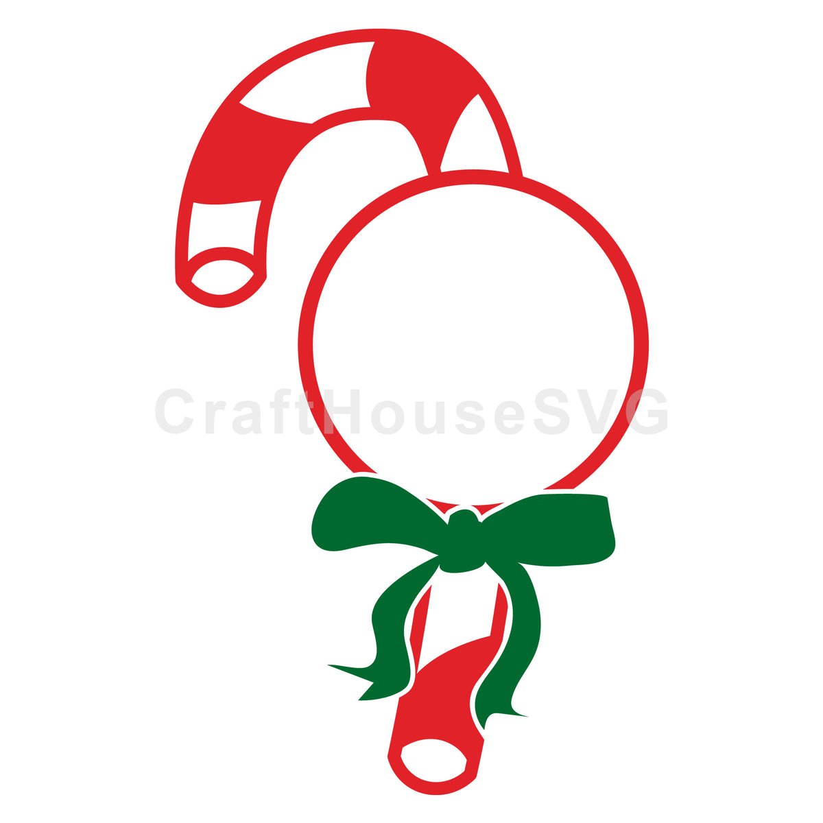 Candy Cane Monogram Frame SVG