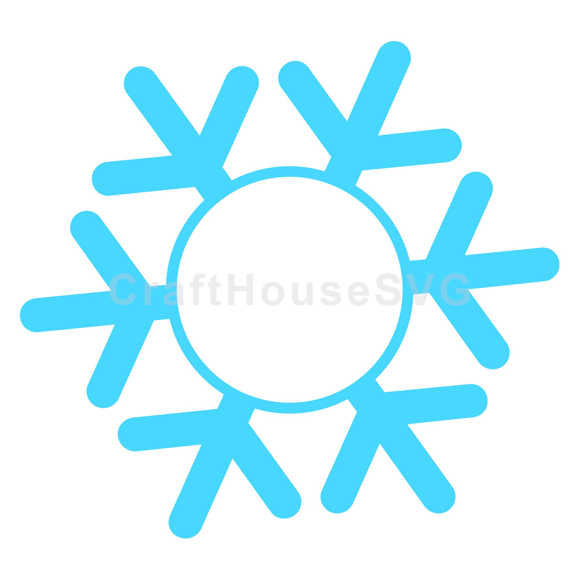 Snowflake Monogram Frame SVG