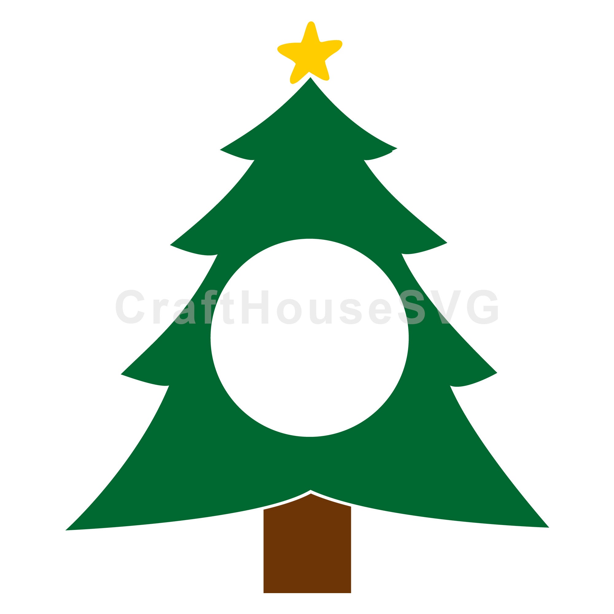 Christmas Tree Monogram SVG