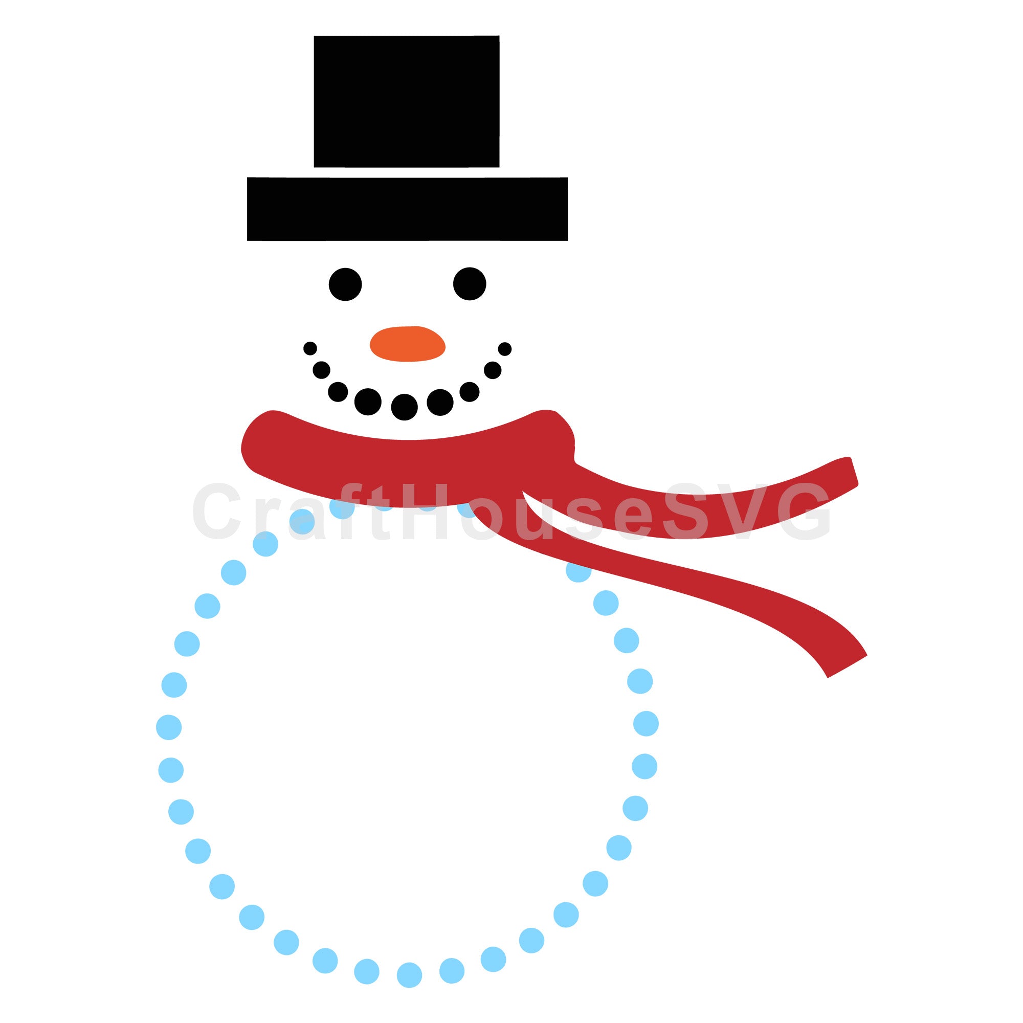 Monogram Frame Snowman SVG