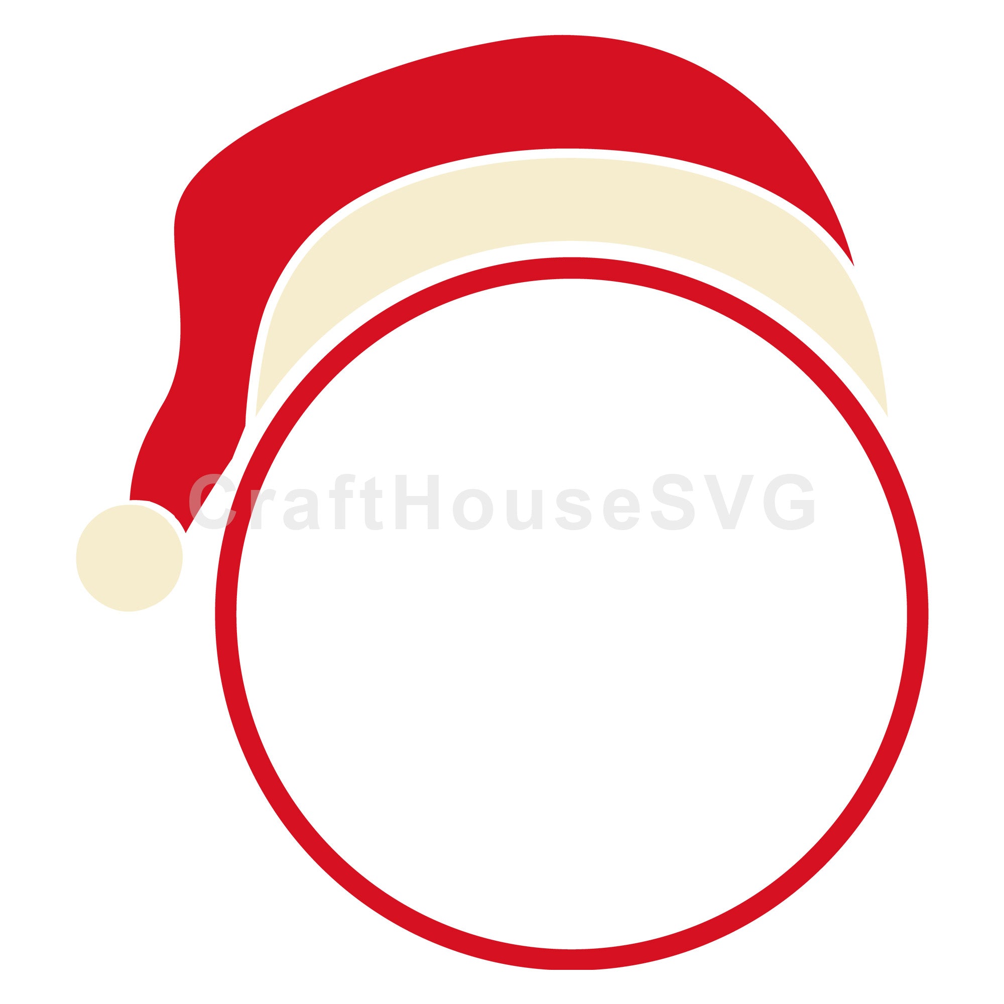 Christmas Monogram Santa Hat SVG