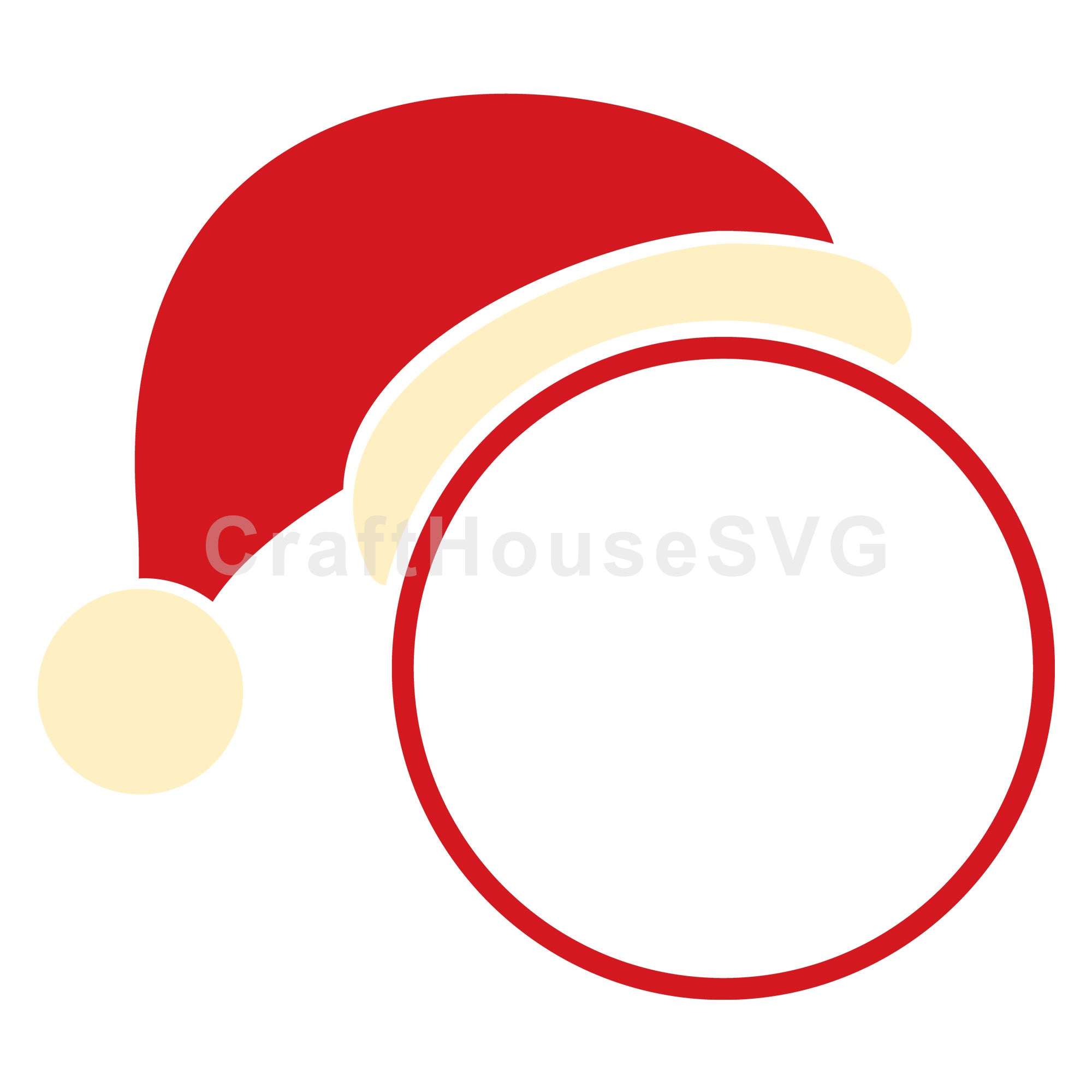 Christmas Santa Hat Monogram SVG