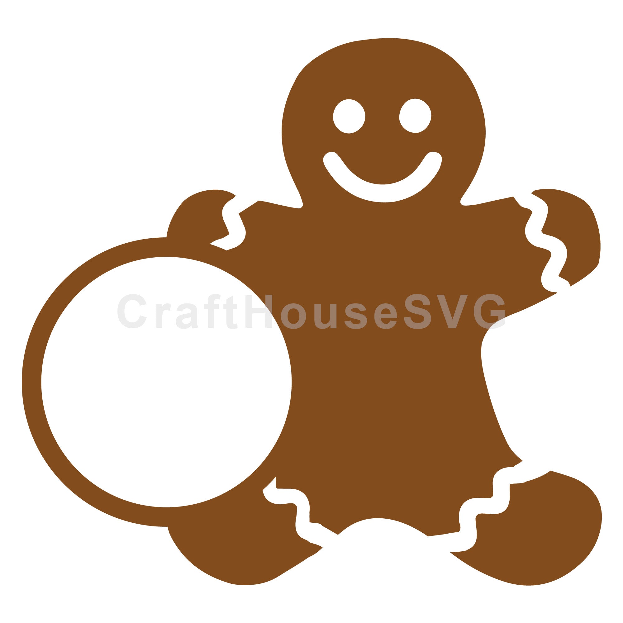 Christmas Gingerbread Man Monogram SVG