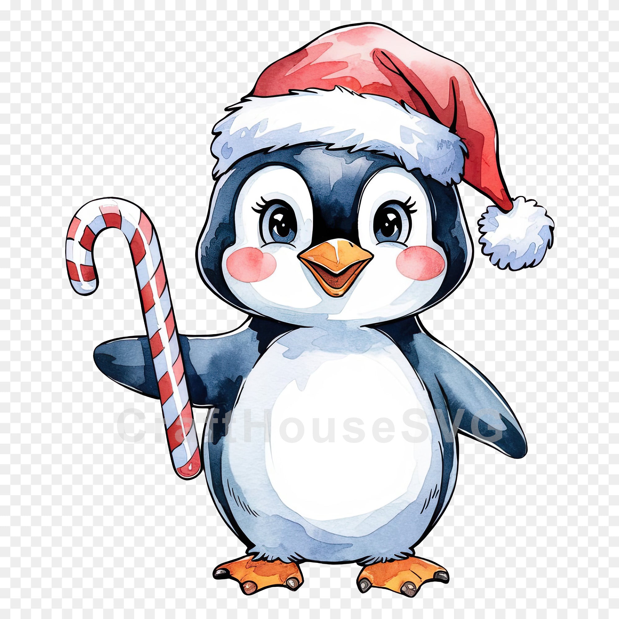 Christmas Penguin Clipart Sublimation Bundle