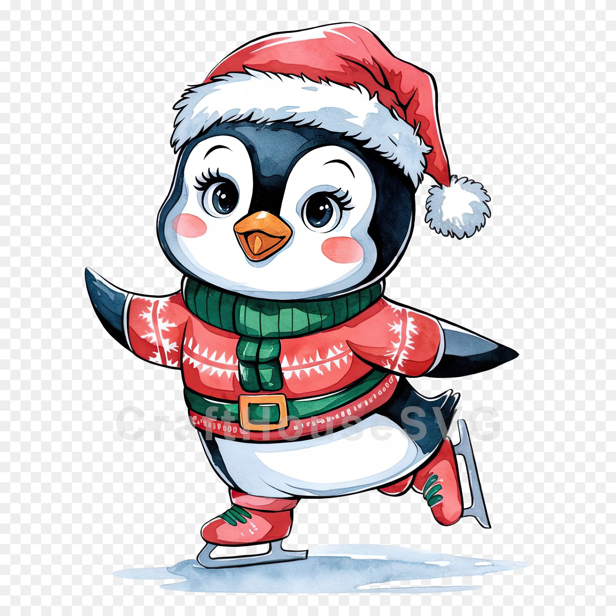 Christmas Penguin Clipart Sublimation Bundle