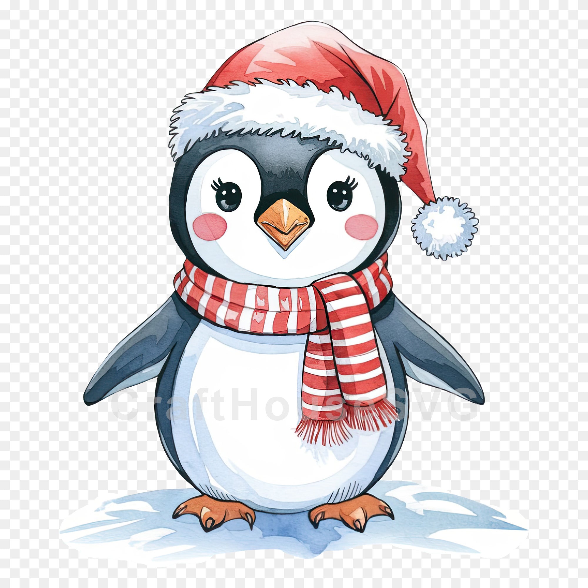 Christmas Penguin Clipart Sublimation Bundle