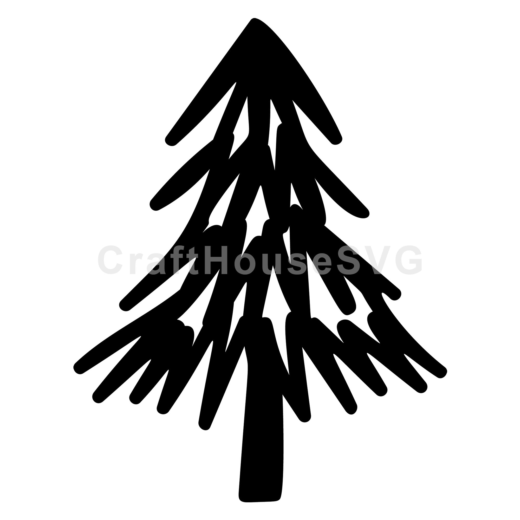 Sparse Needles Christmas Tree Silhouette SVG