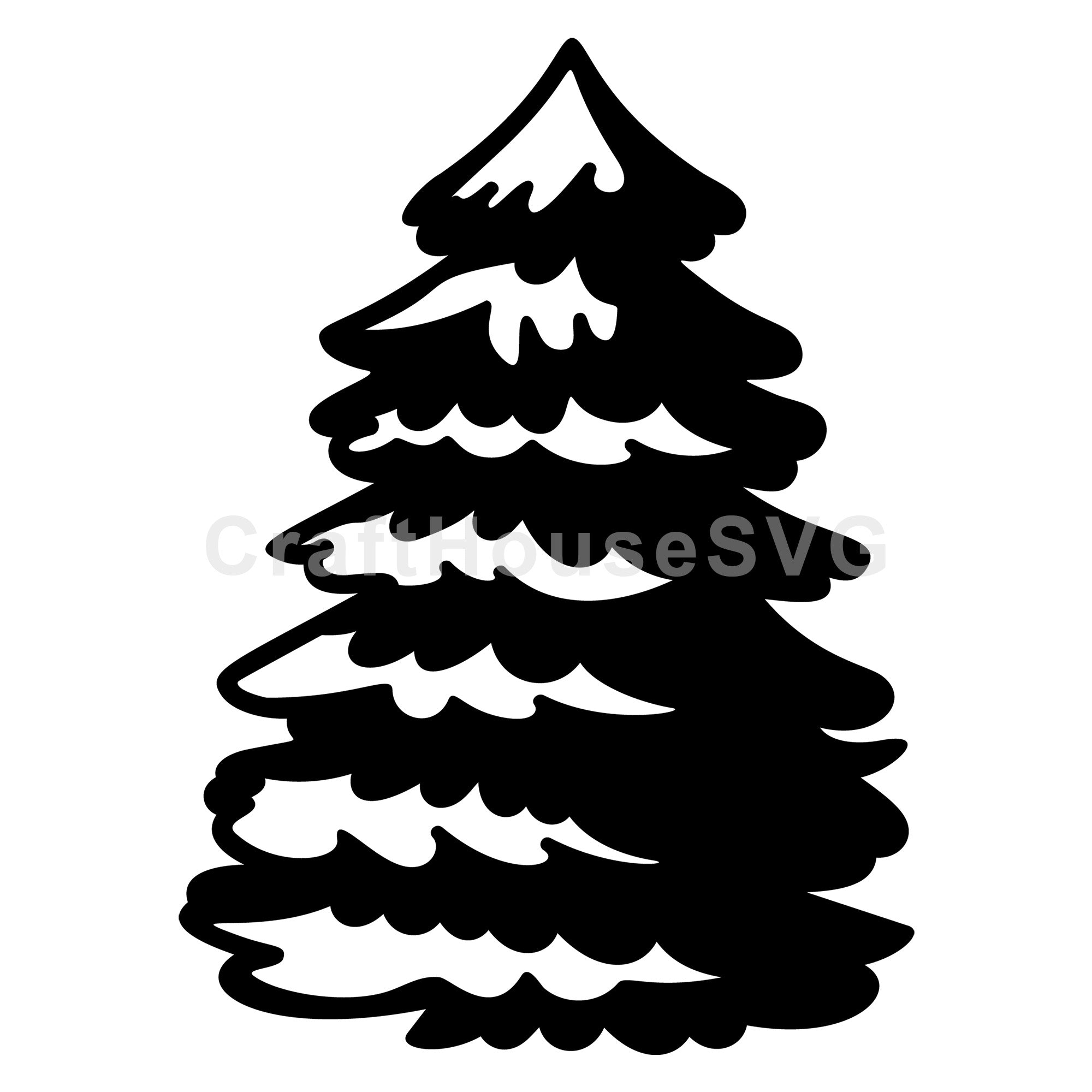 Layered Foliage Christmas Tree Silhouette SVG