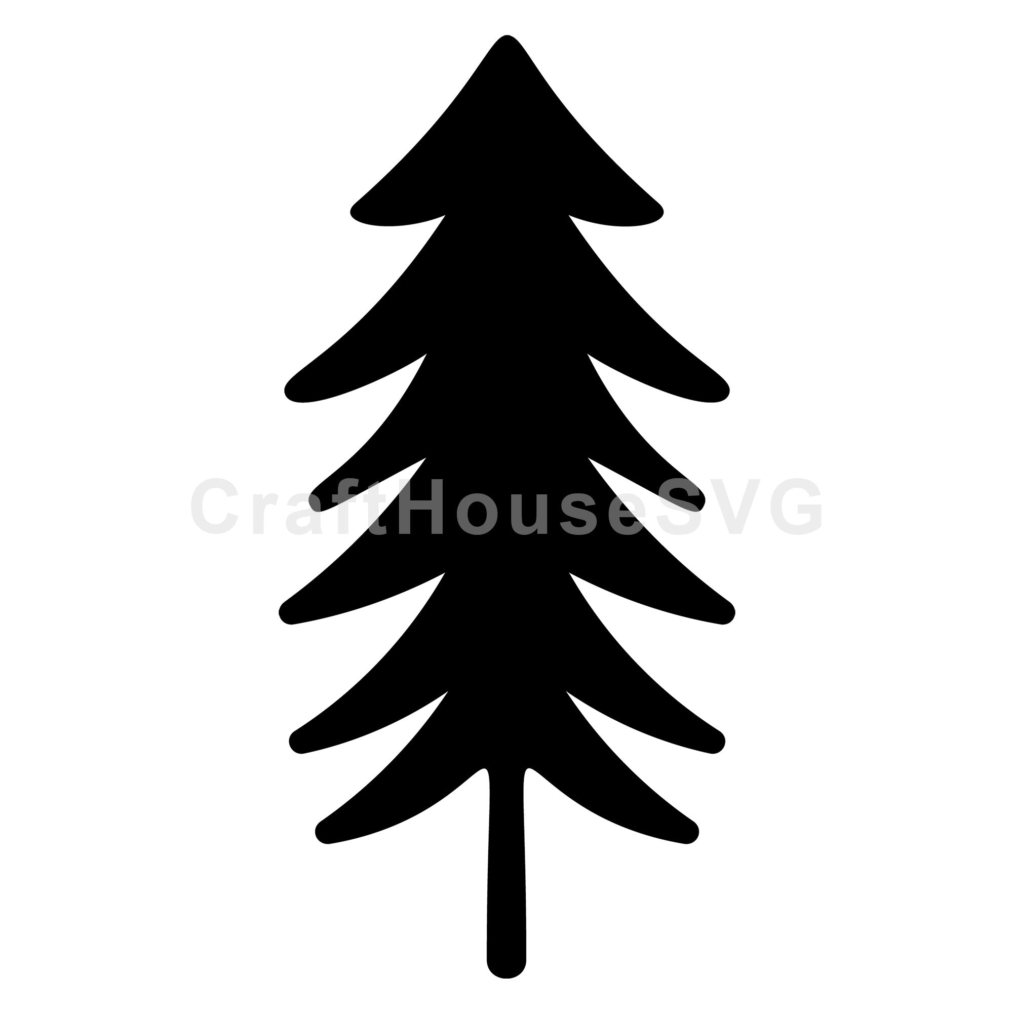 Tall Narrow Christmas Tree Silhouette SVG