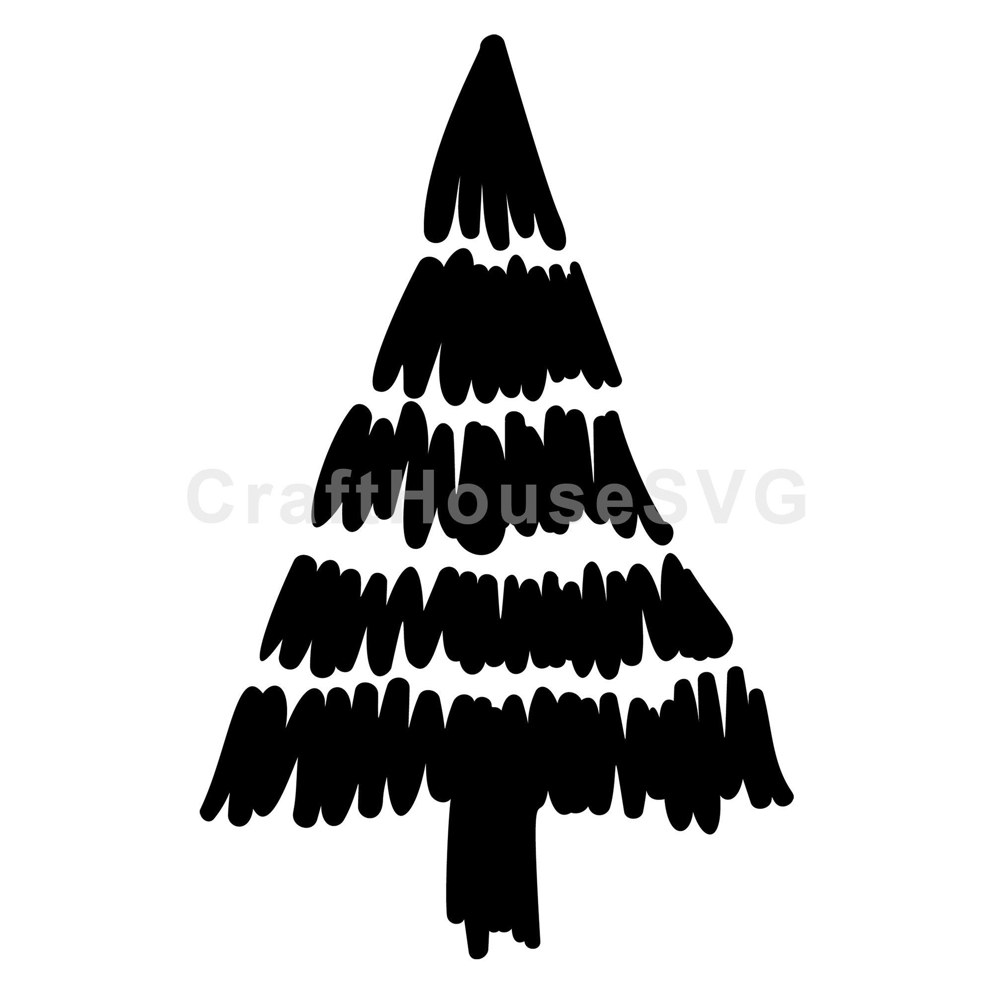 Bold Strokes Christmas Tree Silhouette SVG