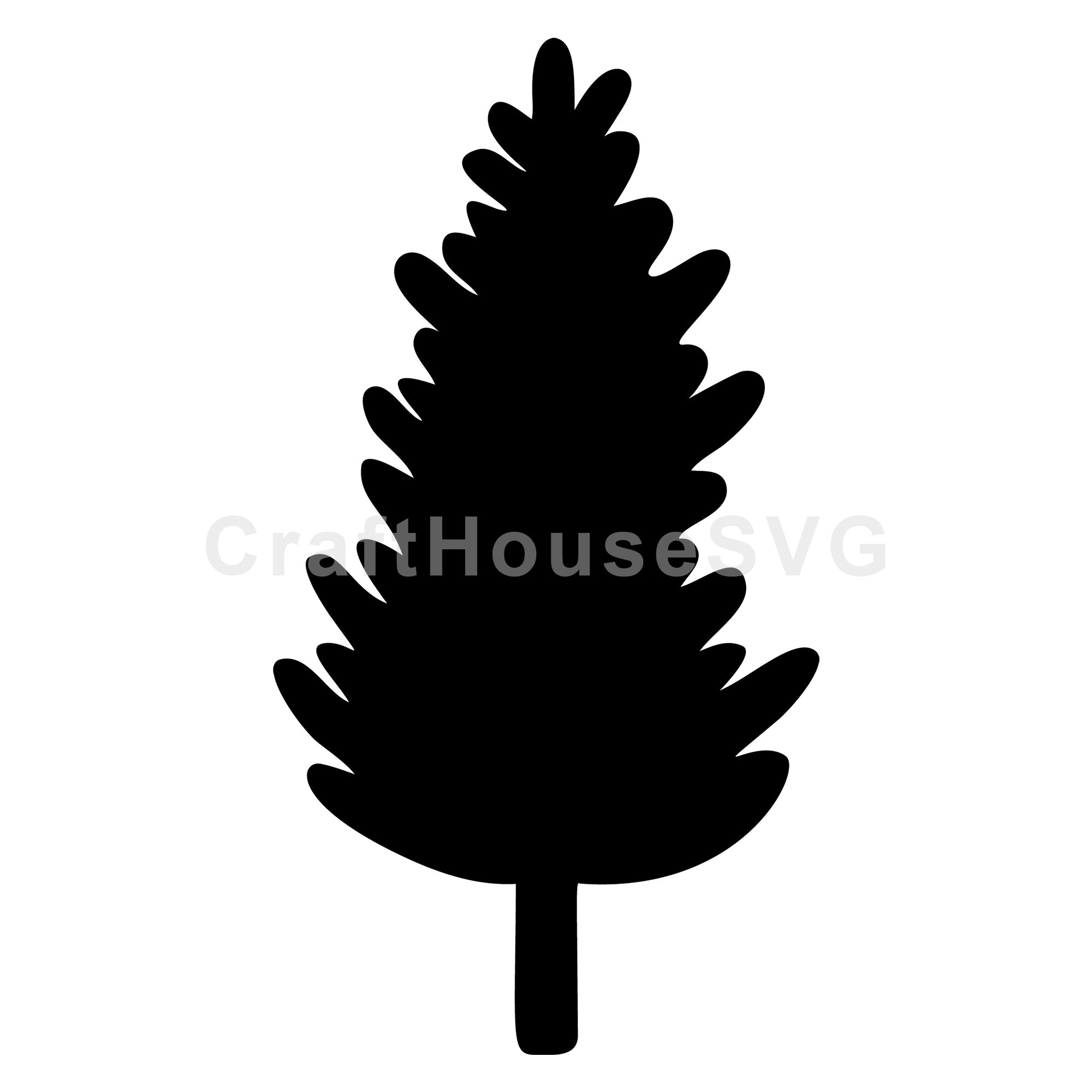 Rounded Foliage Christmas Tree Silhouette SVG