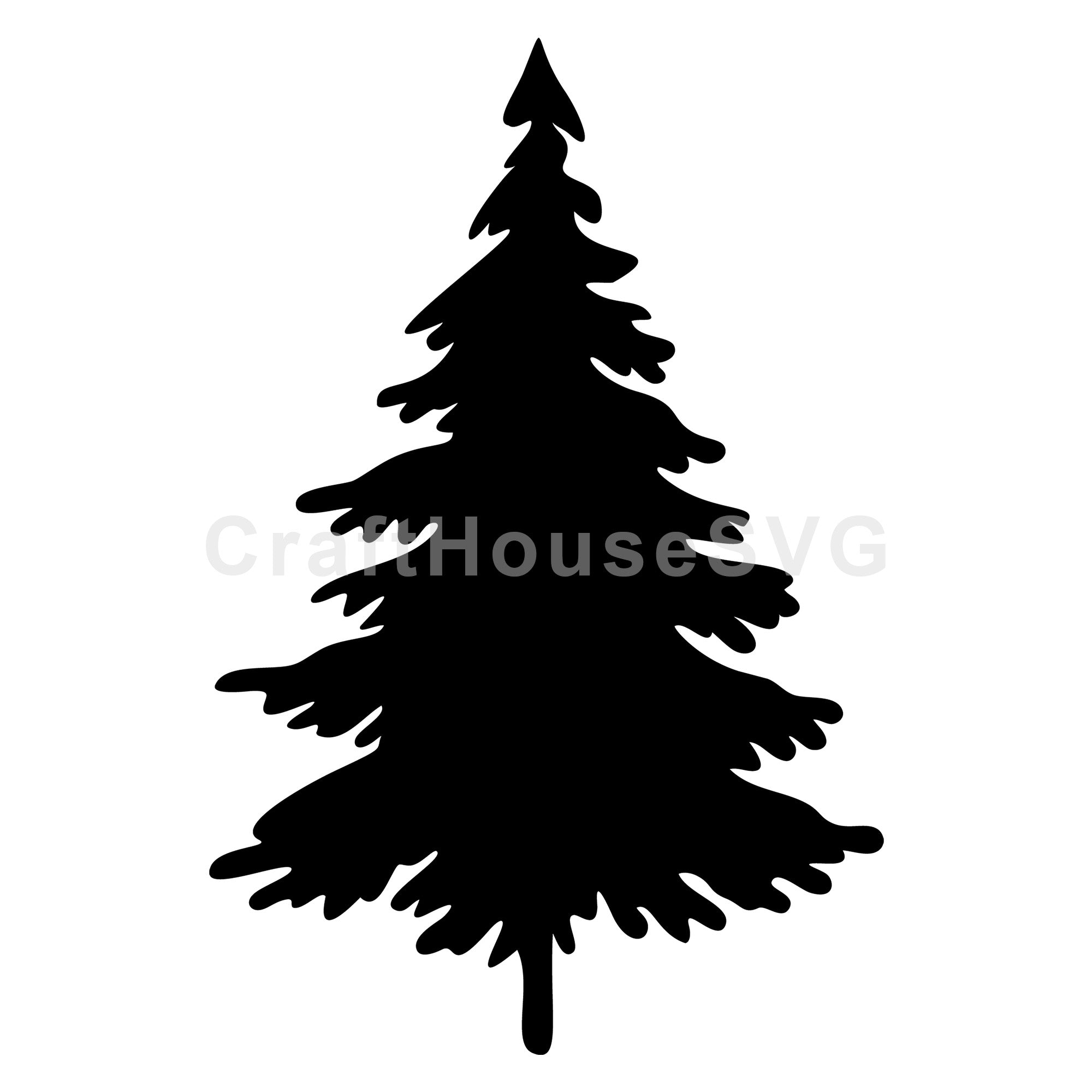 Full Branches Christmas Tree Silhouette SVG