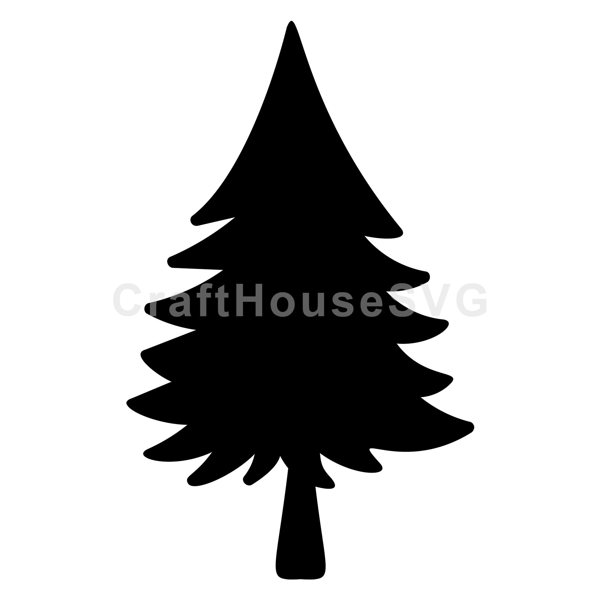 Simple Classic Christmas Tree Silhouette SVG