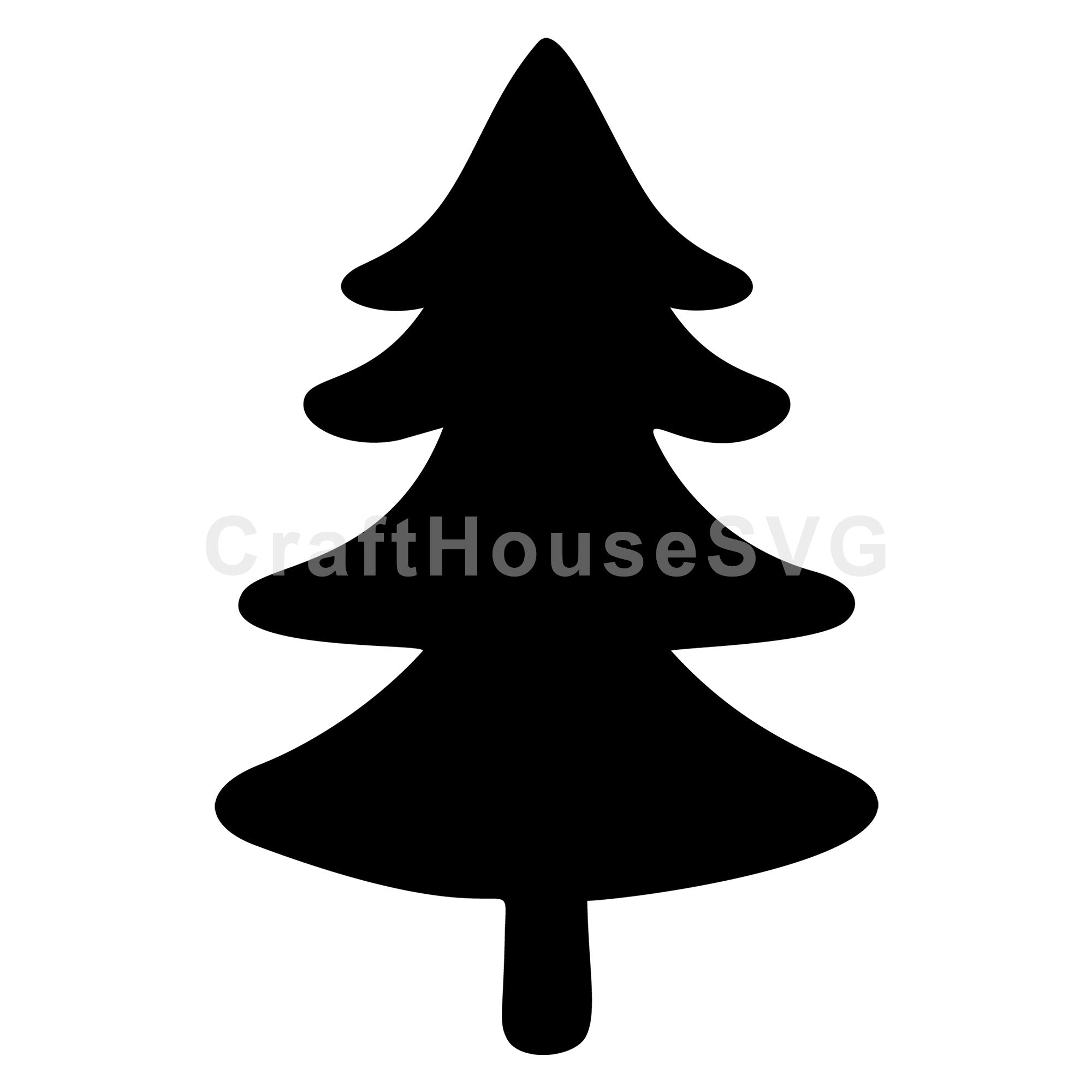 Rounded Christmas Tree Silhouette SVG