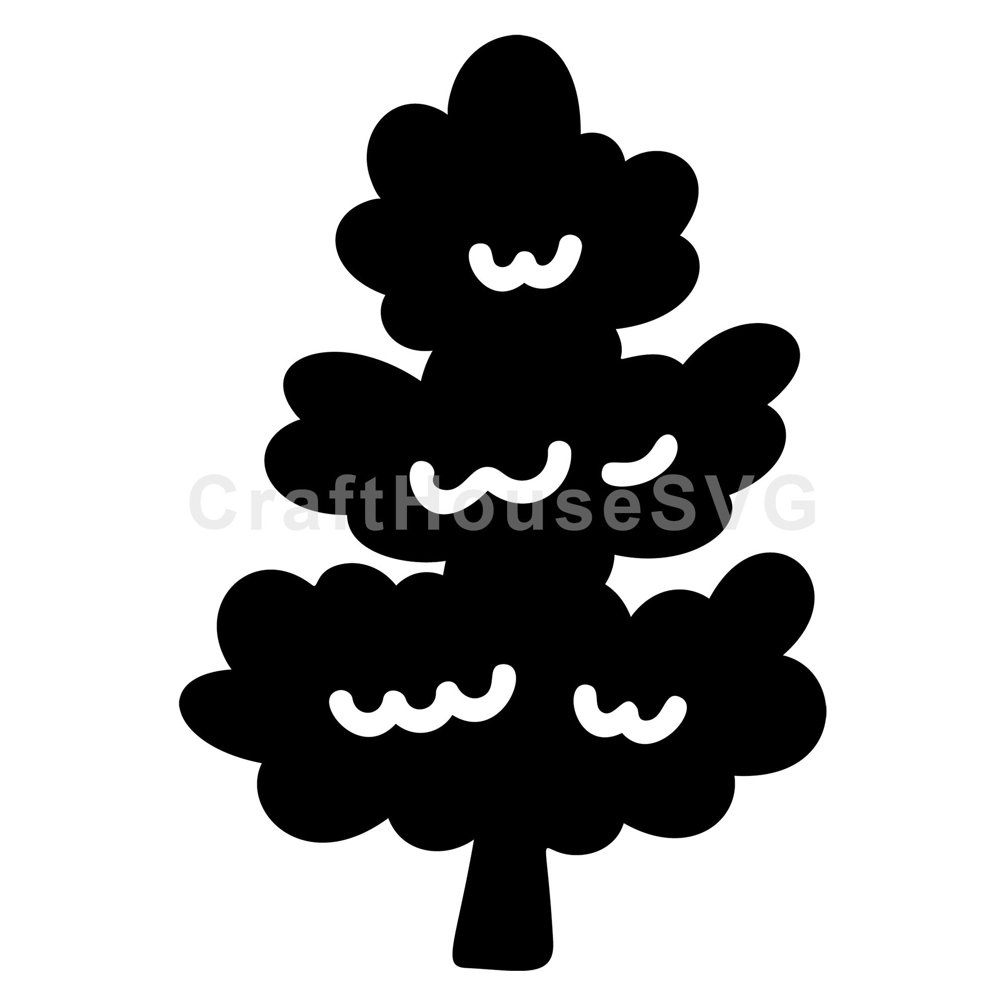 Wavy Branch Christmas Tree Silhouette SVG