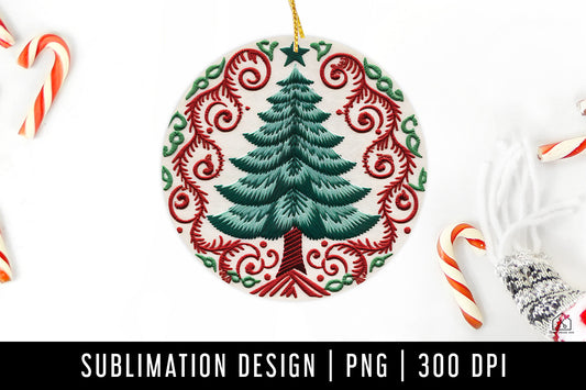 FREE 3D Christmas Sublimation Winter Ornament Design PNG - Craft House SVG