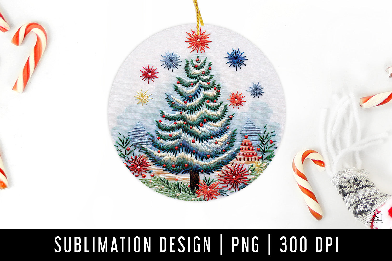 Christmas Tree 3D Ornament Sublimation Design PNG