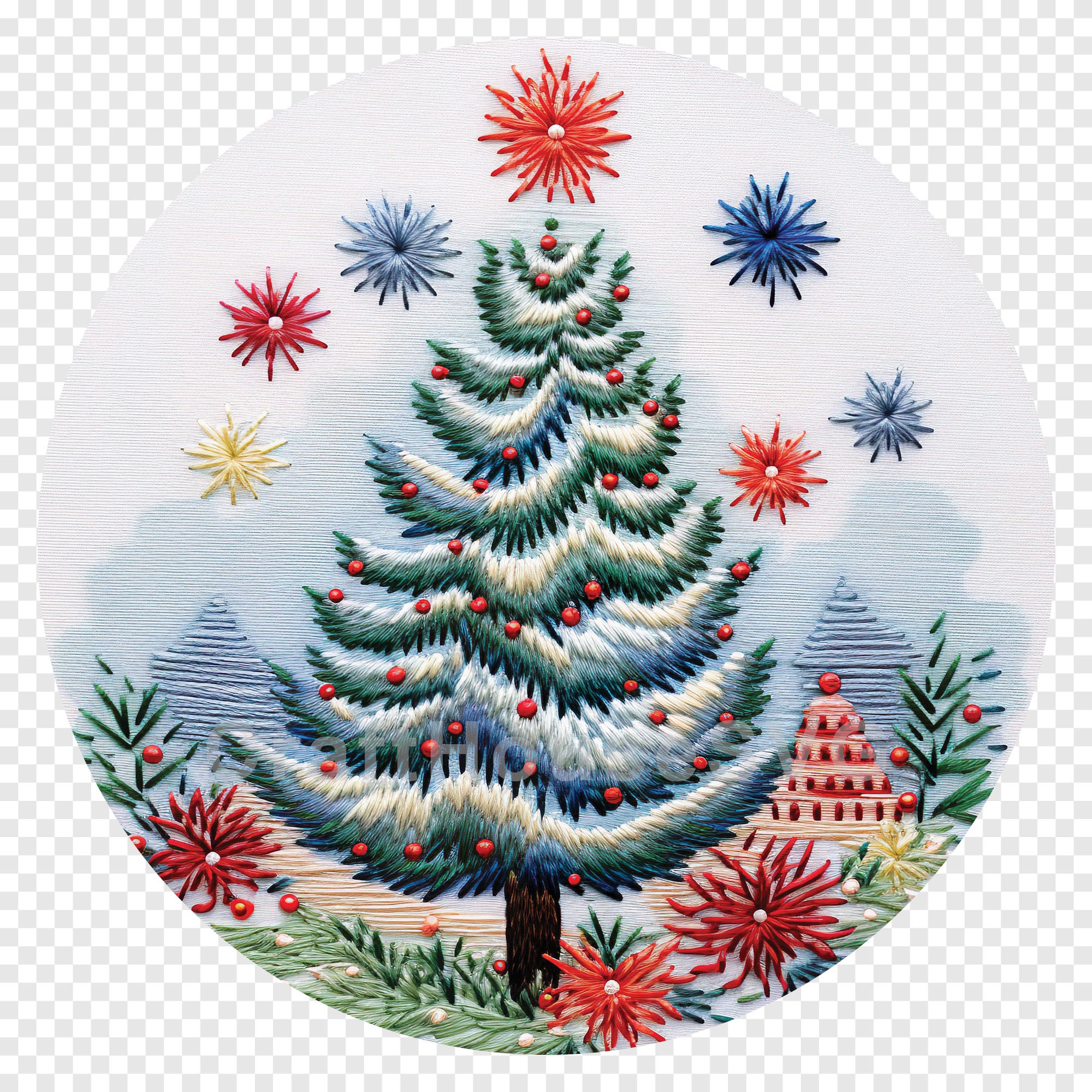 Christmas Tree 3D Ornament Sublimation Design PNG