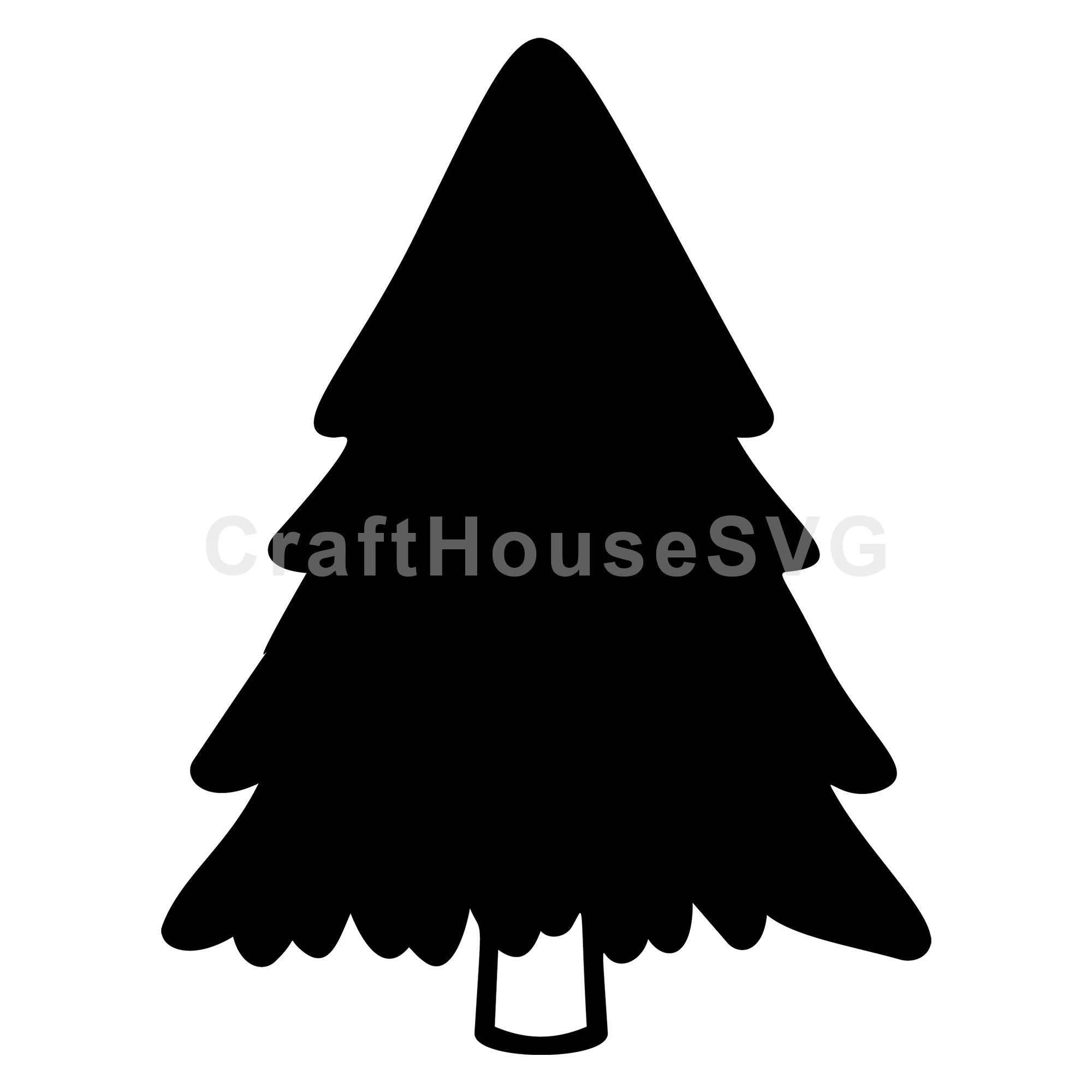 Dense Christmas Tree Silhouette SVG