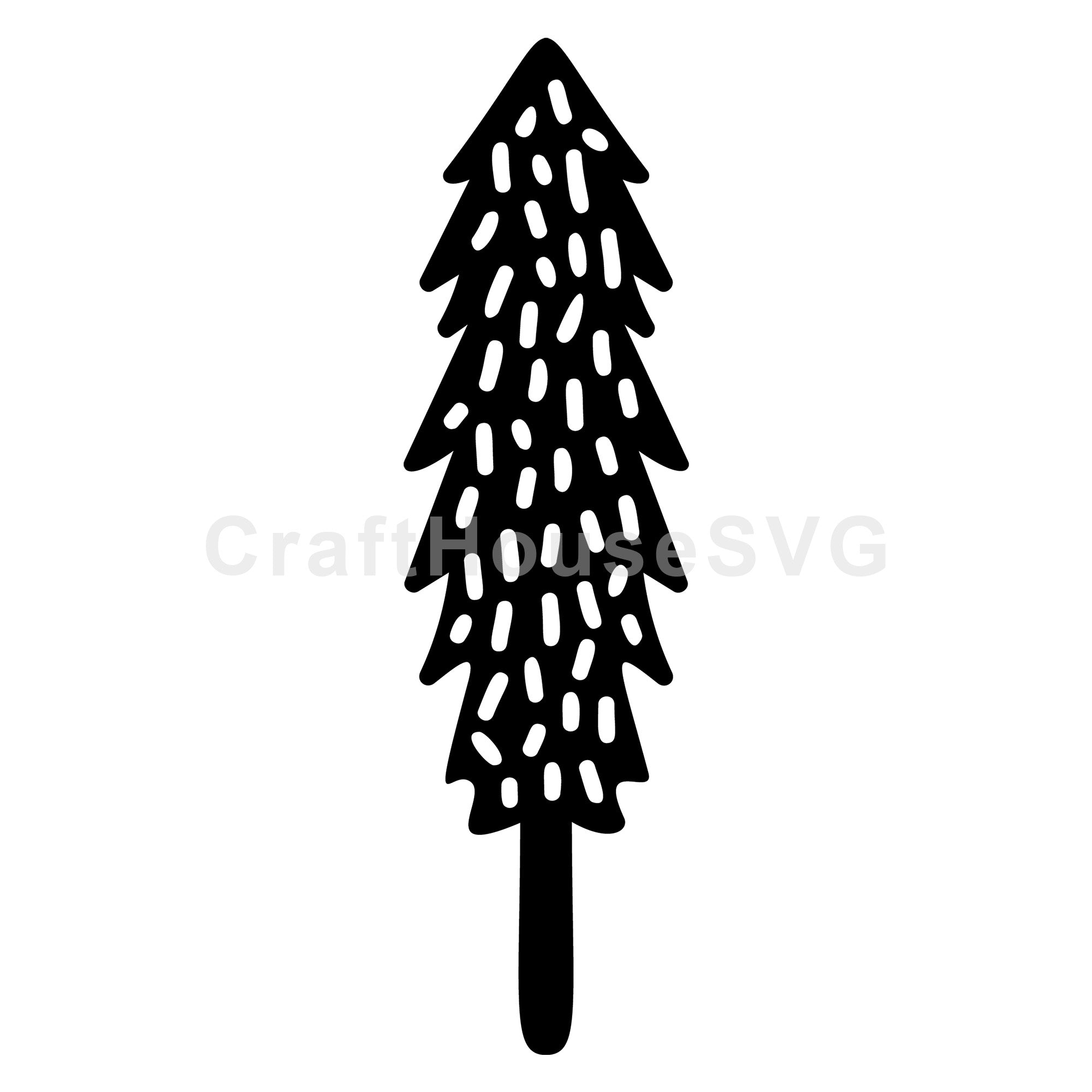 Tall Dotted Christmas Tree Silhouette SVG